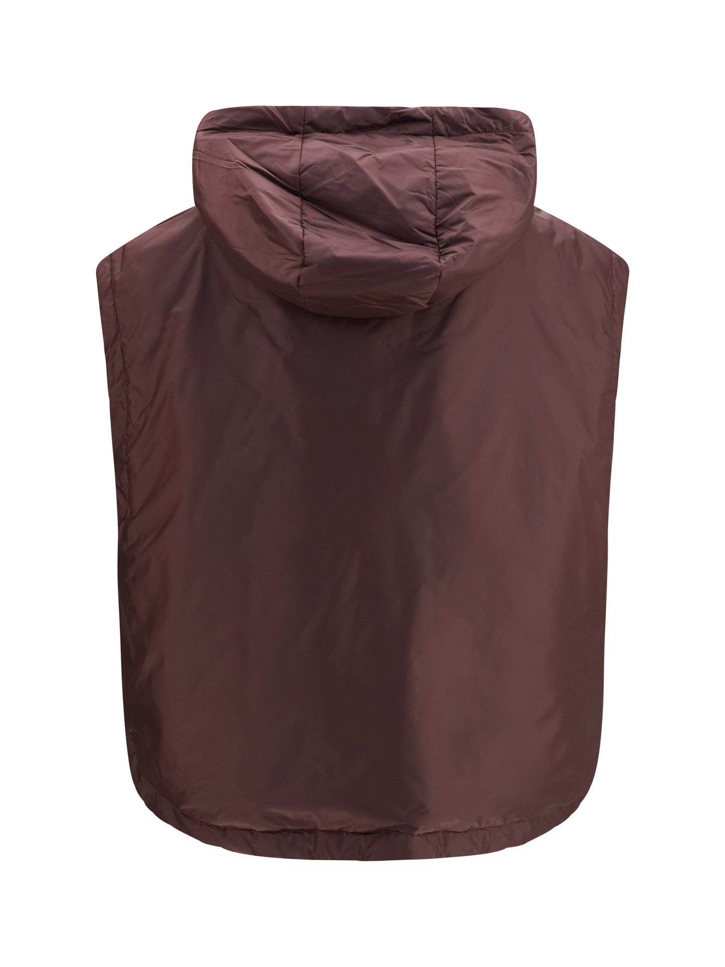 Max Mara The Cube Women Hooded Padded Vest In Water Repellent Canvas MAX MARA THE CUBE