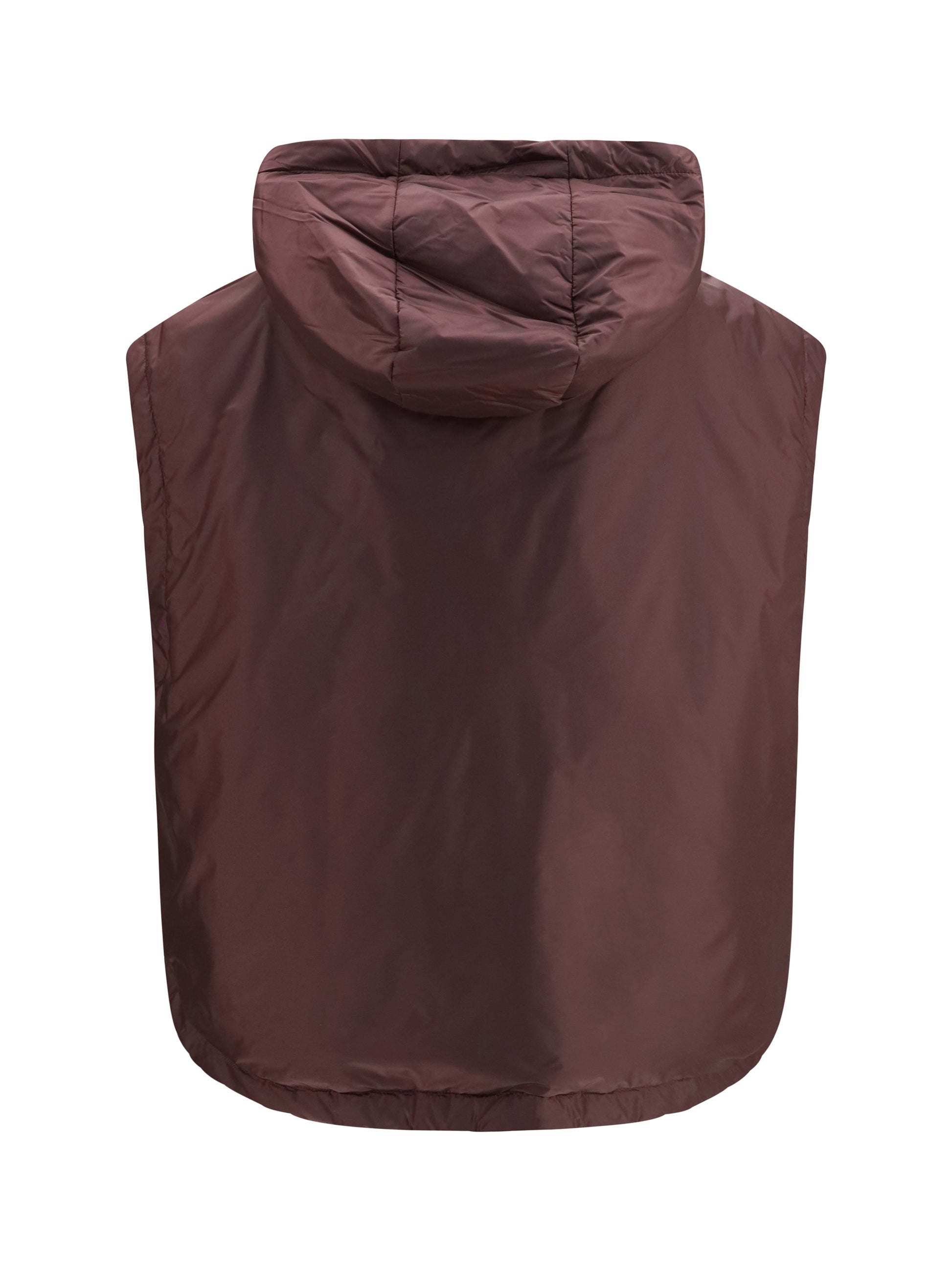 Max Mara The Cube Women Hooded Padded Vest In Water Repellent Canvas MAX MARA THE CUBE