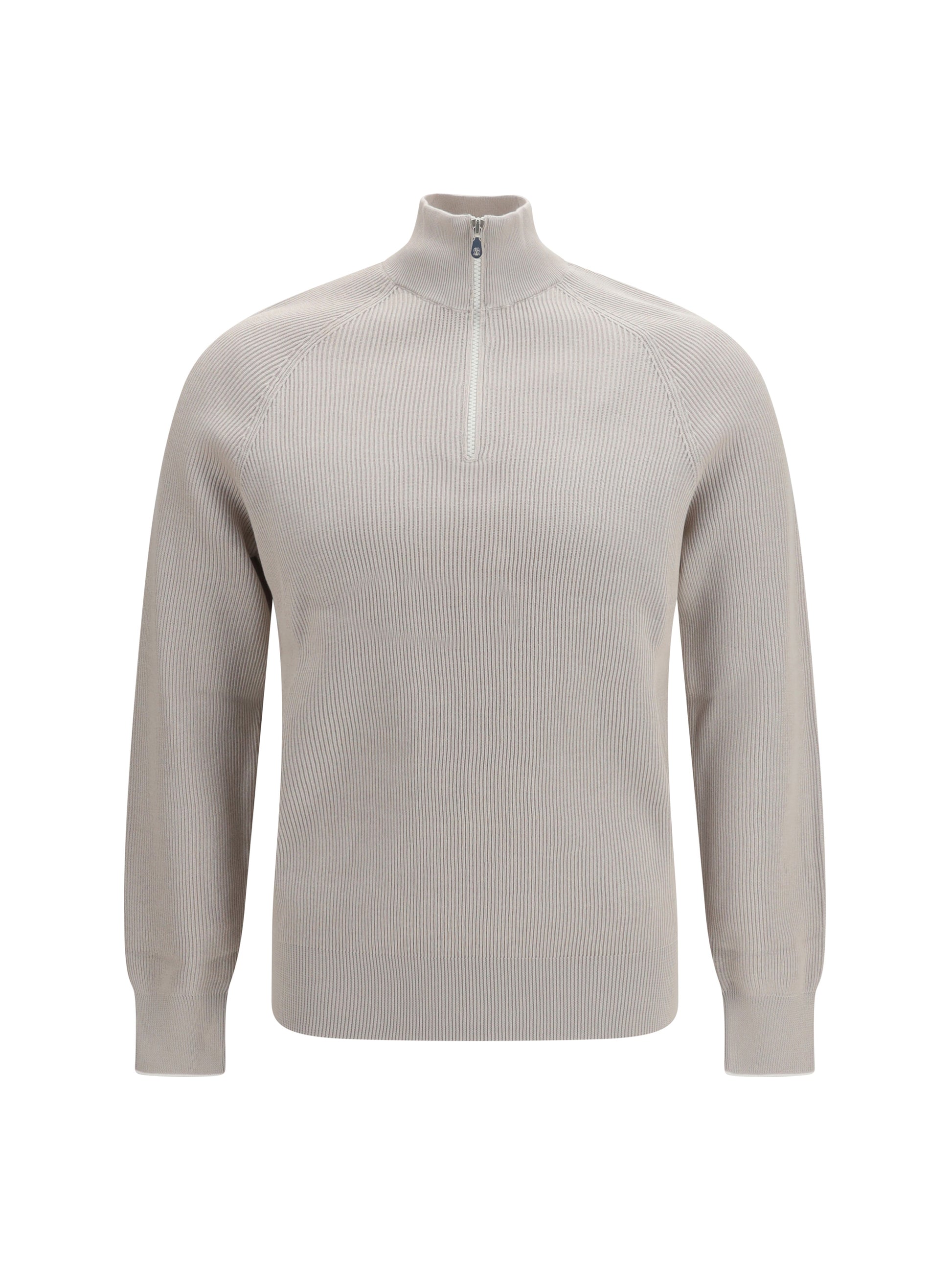 Brunello Cucinelli Men Cotton Sweater With A High Neckline BRUNELLO CUCINELLI