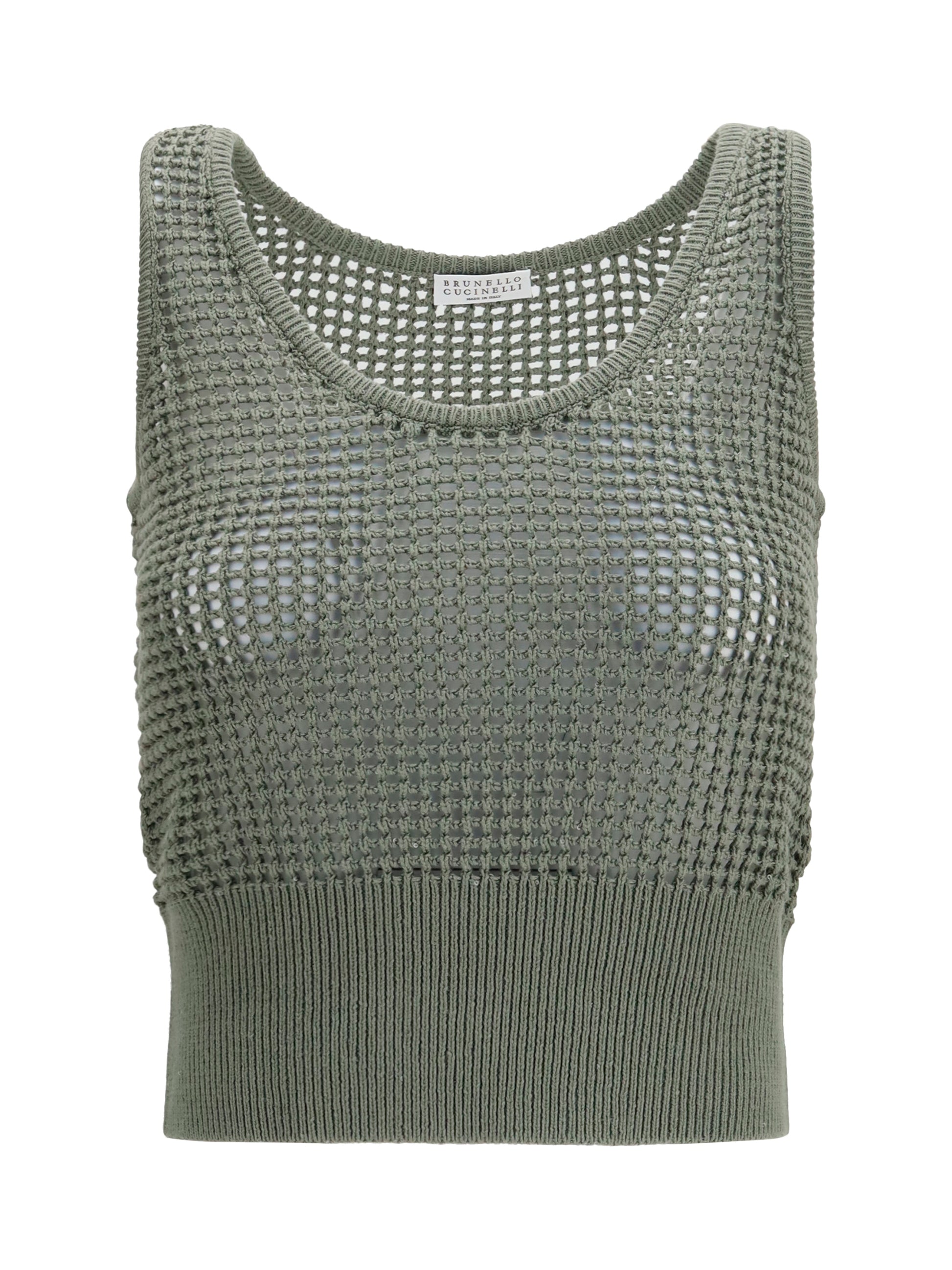 Brunello Cucinelli Women Perforated Sequin Tank Top BRUNELLO CUCINELLI