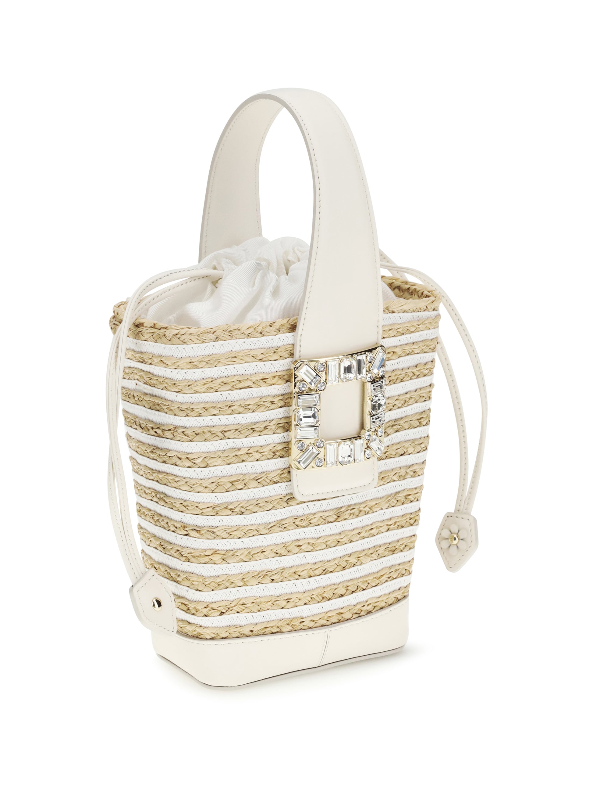 Roger Vivier Women Mini Viv' Skate Bucket Bag In Raffia ROGER VIVIER