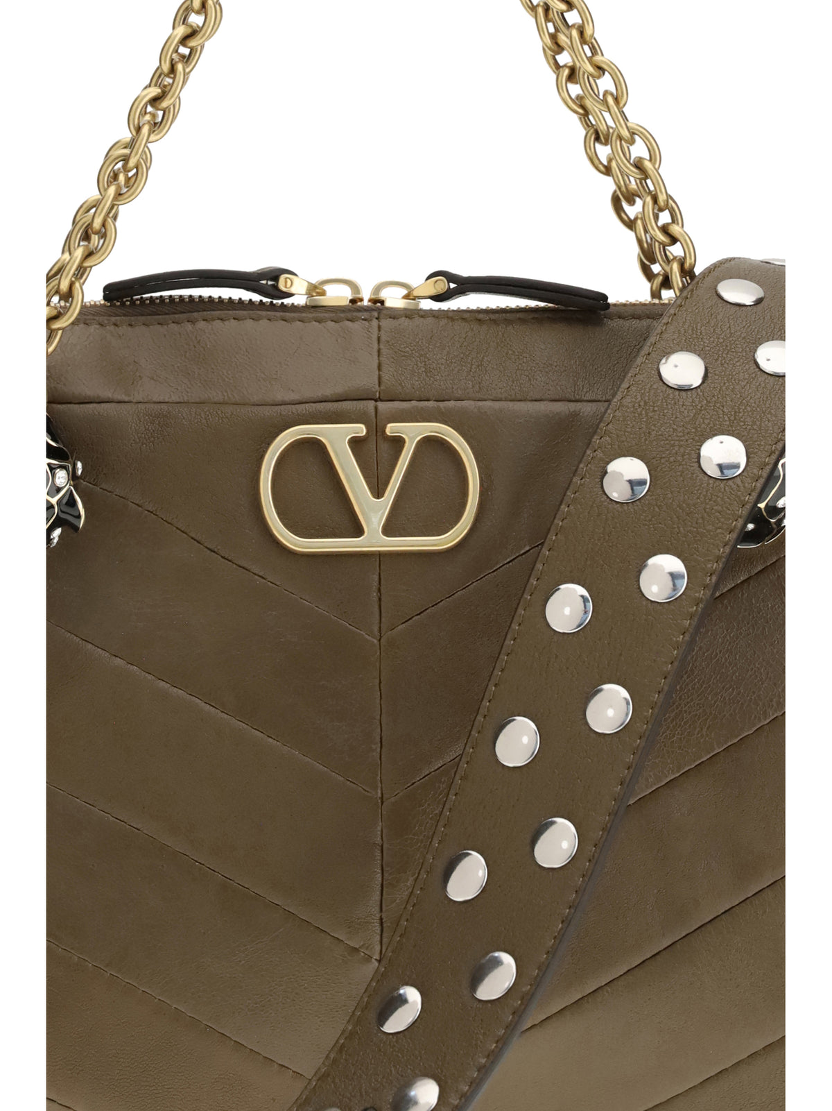 Valentino Garavani Women Medium Panthea Chevron Patchwork Shoulder Bag VALENTINO GARAVANI