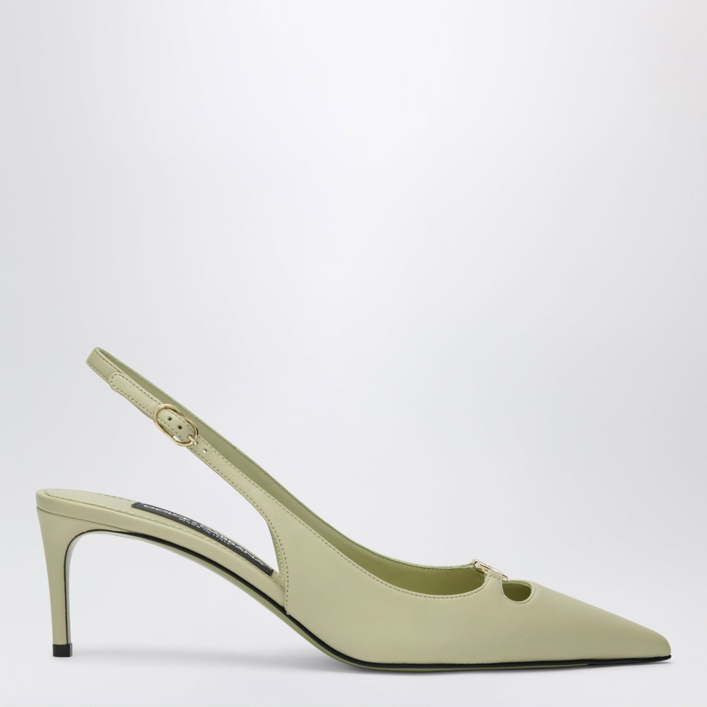 Dolce&Gabbana Lollo Slingback Pumps In Silk Nappa, Sage Women DOLCE & GABBANA