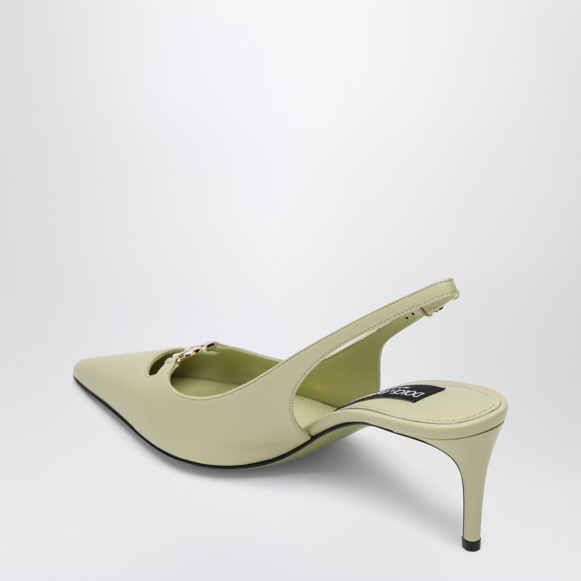 Dolce&Gabbana Lollo Slingback Pumps In Silk Nappa, Sage Women DOLCE & GABBANA