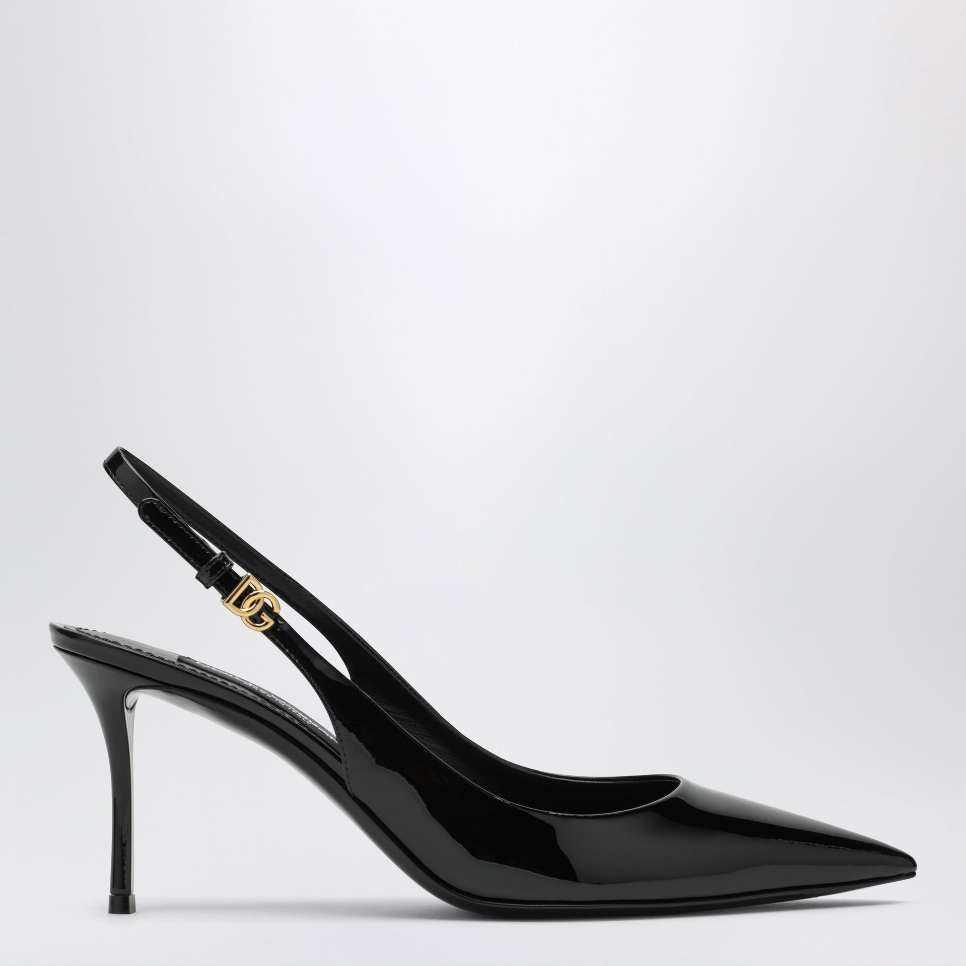 Dolce&Gabbana Black Patent Leather Slingback Women DOLCE & GABBANA