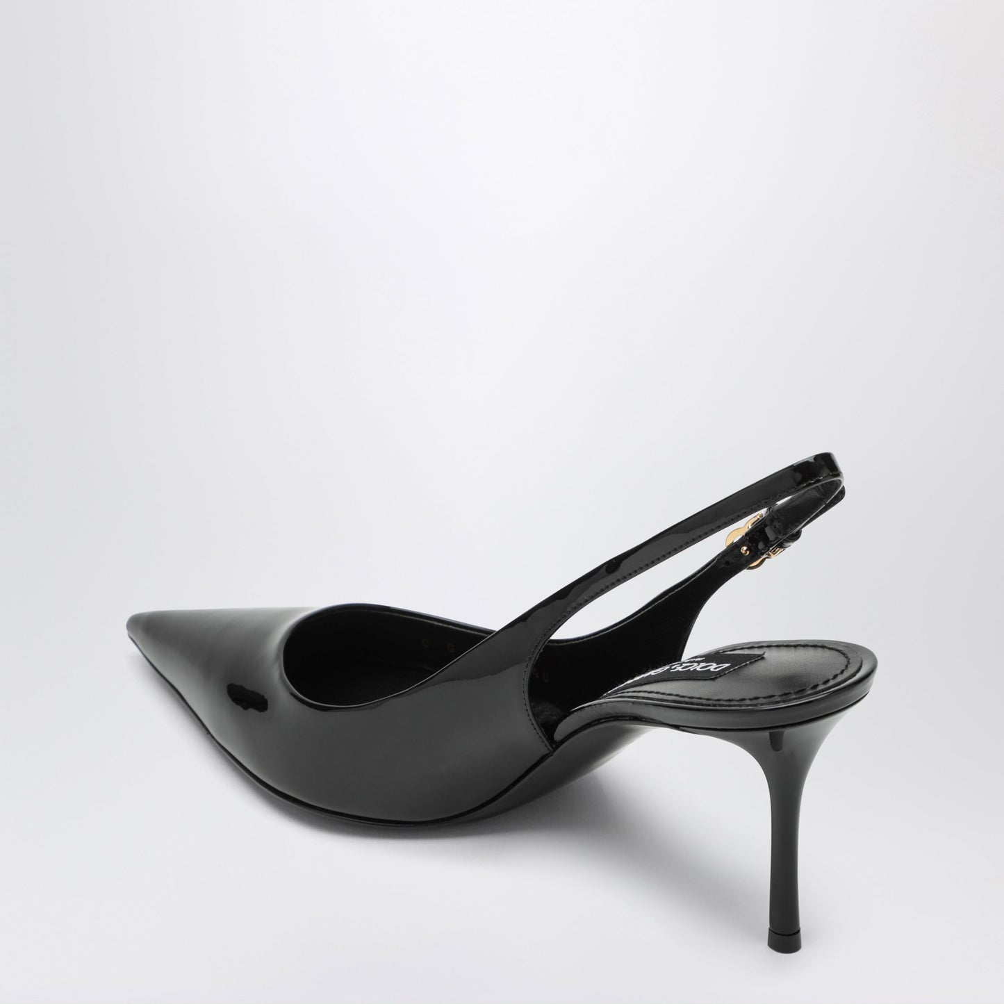 Dolce&Gabbana Black Patent Leather Slingback Women DOLCE & GABBANA