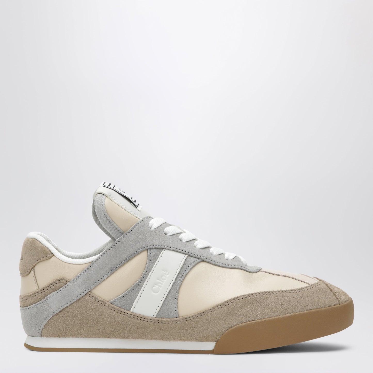 Chloe Kick Sneakers In Leather And Suede In Dove Grey Women CHLOE