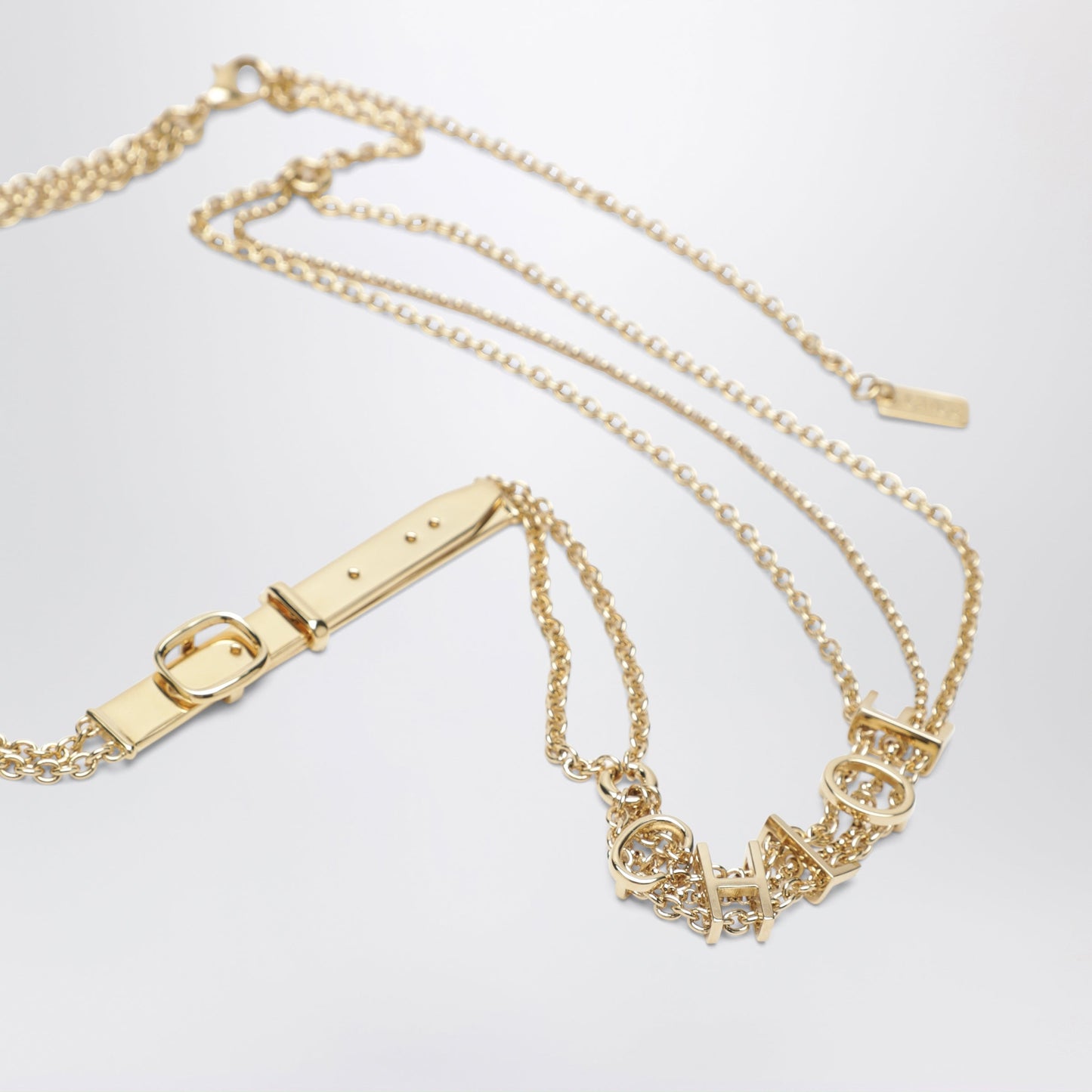 Chloe Gold-Tone Belt With Logo Lettering Women CHLOE