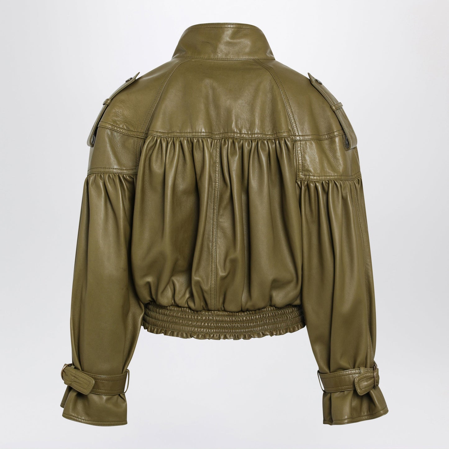 Chloe Eucalyptus Cropped Jacket With Leather Belt Women CHLOE