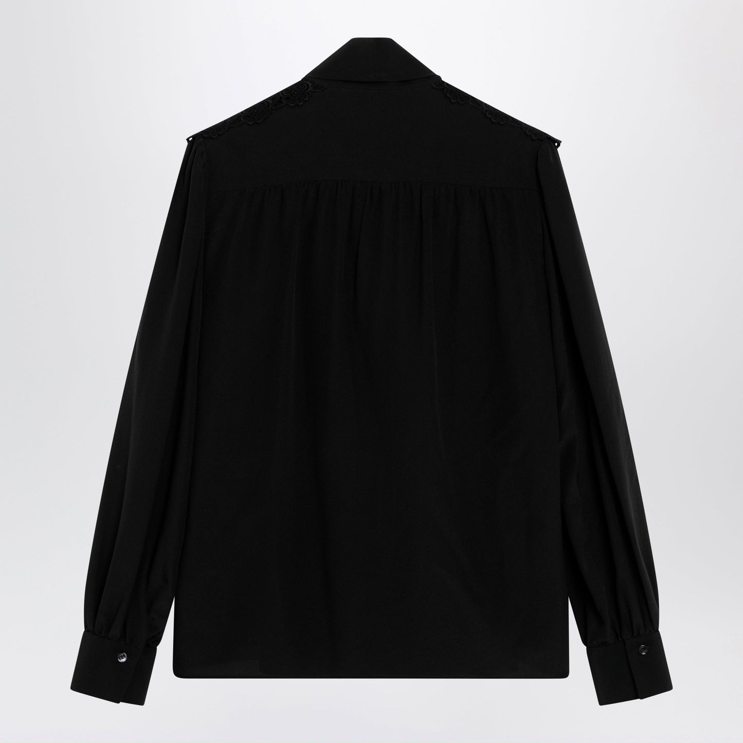 Chloe Black Silk Blouse With Lavalliã¨Re Women CHLOE