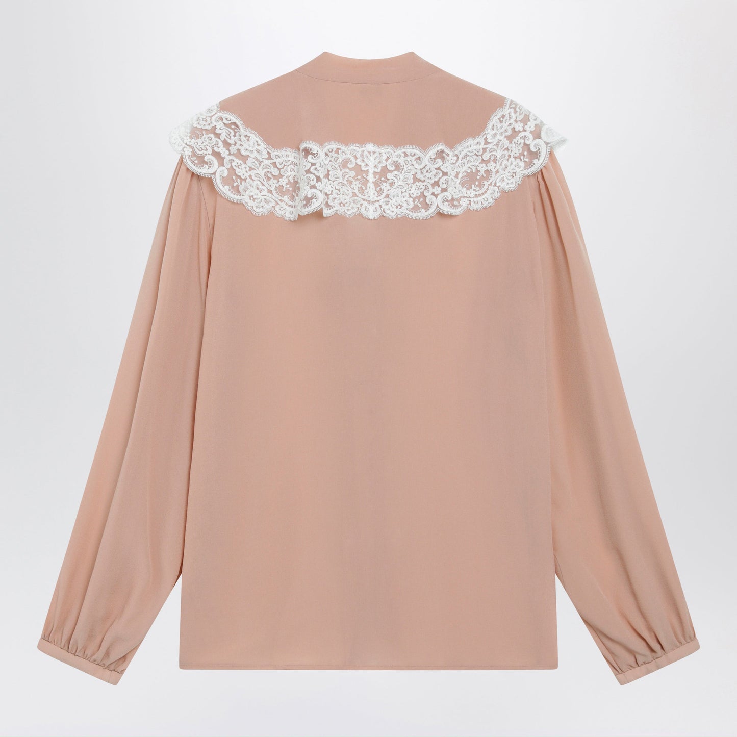 Chloe Biscuit Pink Silk And Lace Shirt Women CHLOE