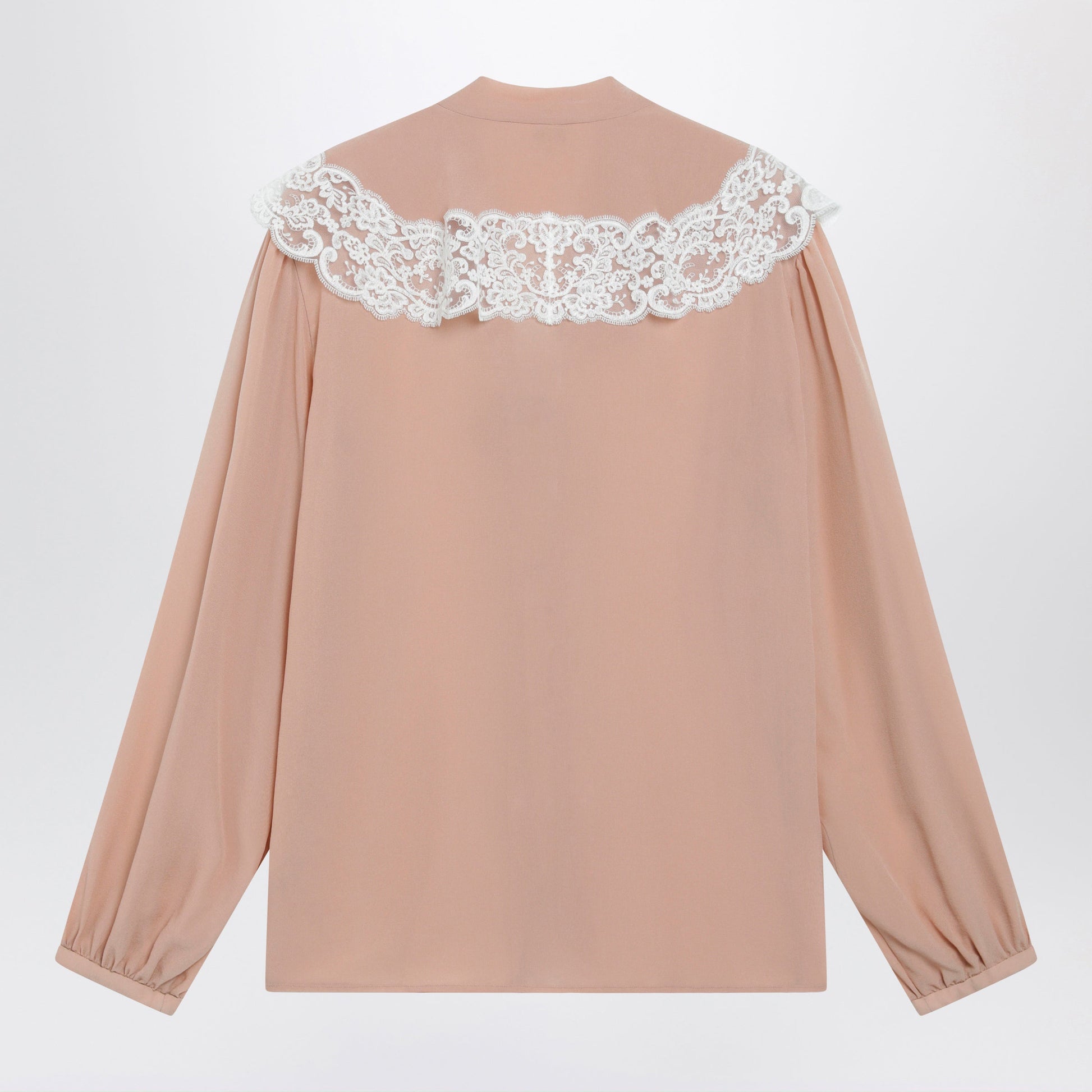 Chloe Biscuit Pink Silk And Lace Shirt Women CHLOE