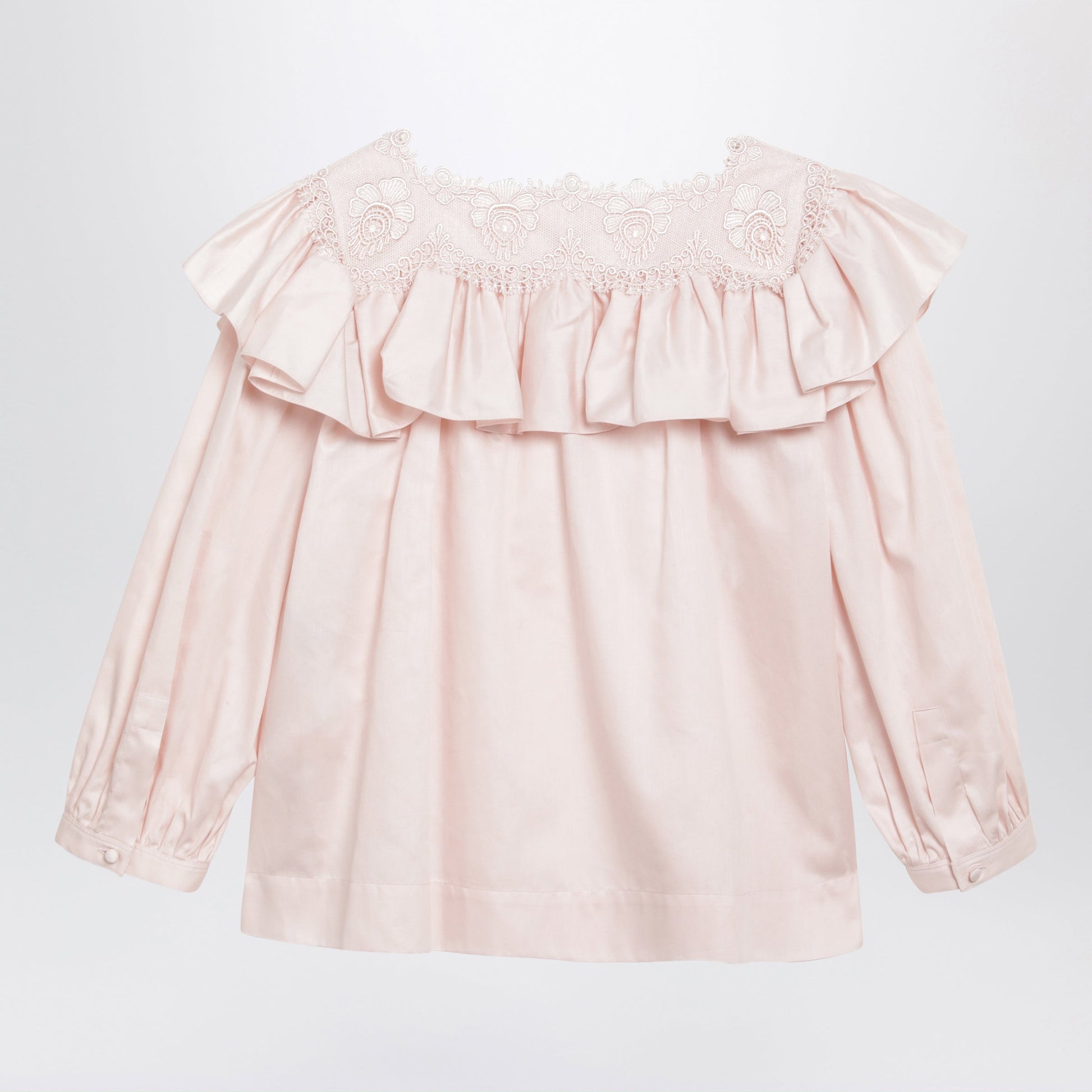 Chloe Pink Cotton Ruffle Blouse Women CHLOE