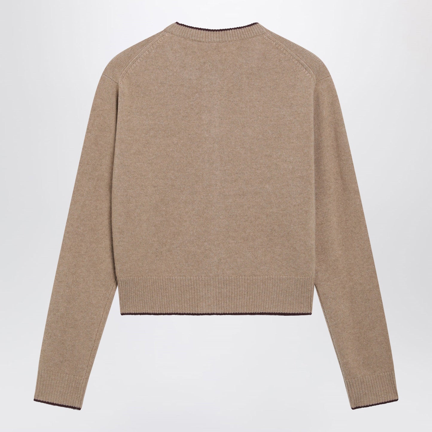 Chloe Light Brown Wool And Cashmere Logo Cardigan Women CHLOE