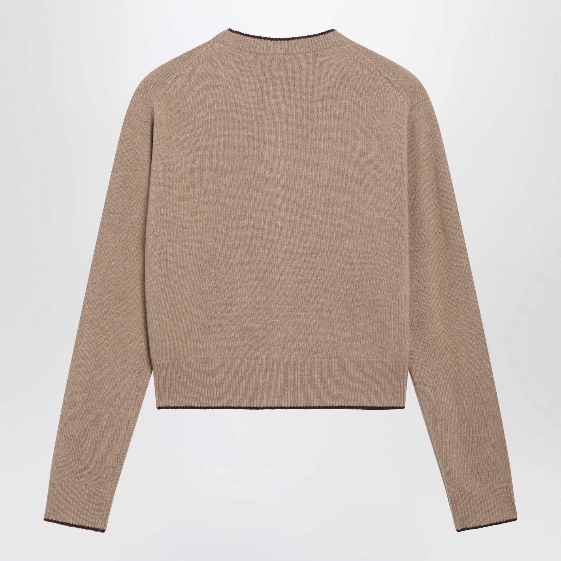 Chloe Light Brown Wool And Cashmere Logo Cardigan Women CHLOE