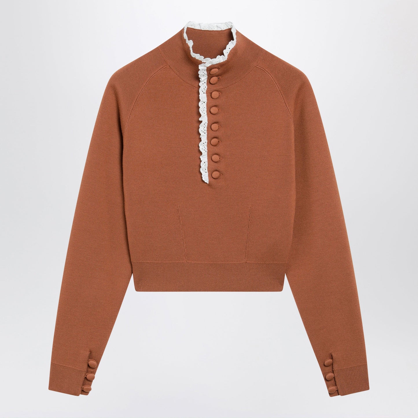 Chloe Cognac-Colored Wool Sweater Women CHLOE