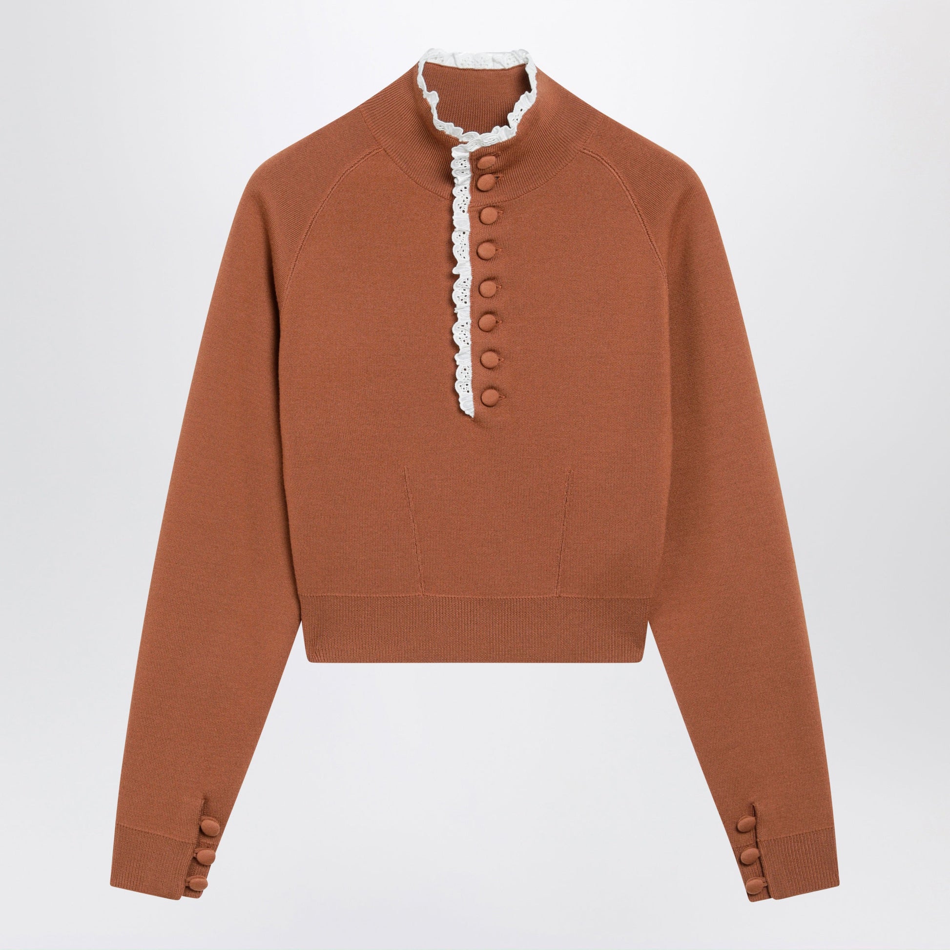 Chloe Cognac-Colored Wool Sweater Women CHLOE