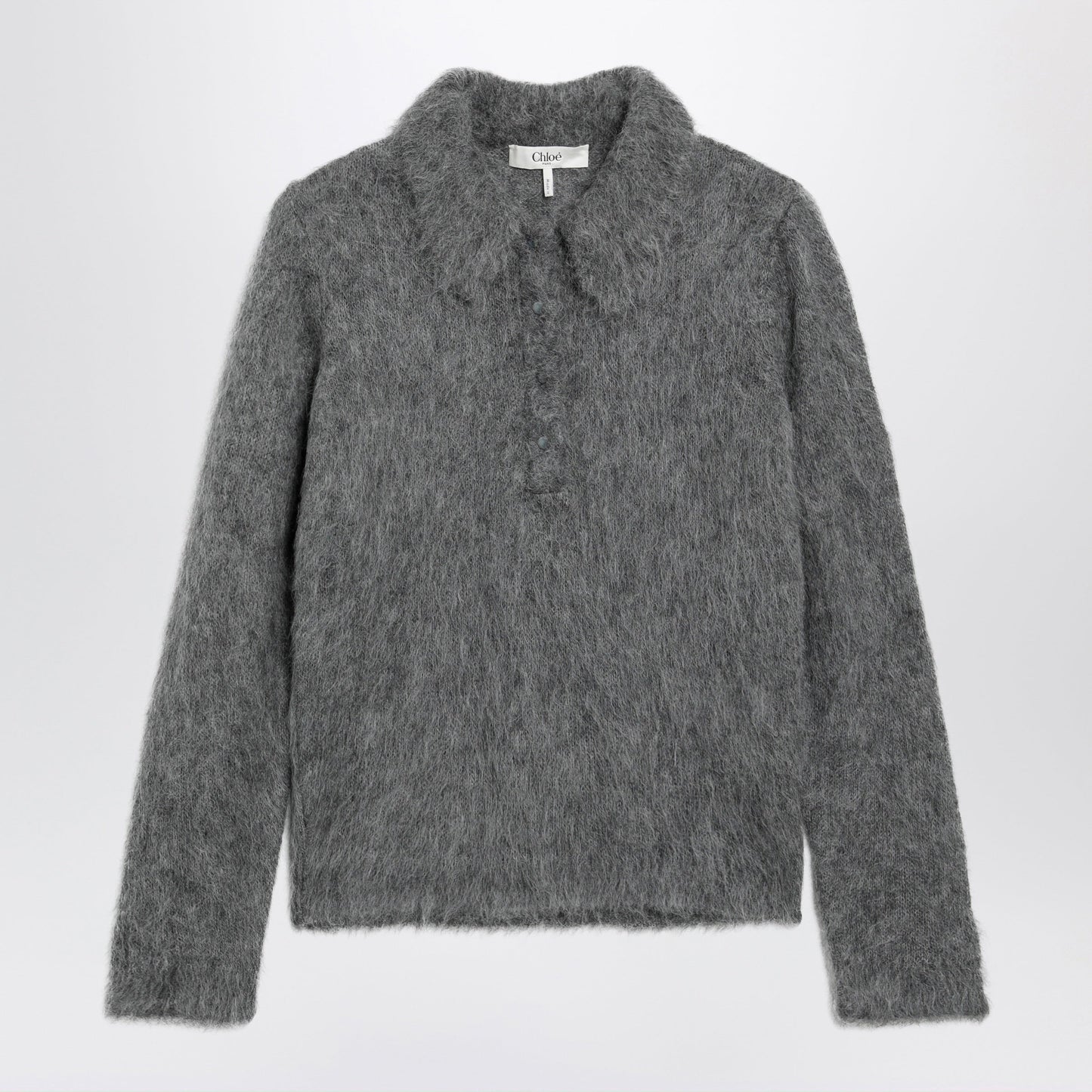 Chloe Smoke Grey Alpaca-Blend Cardigan Women CHLOE