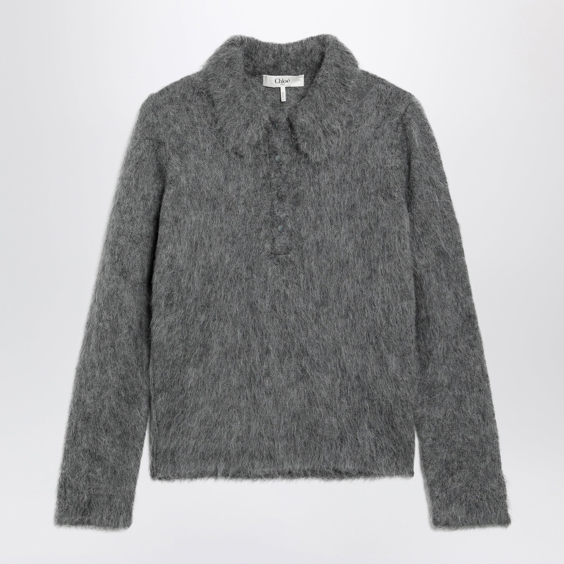 Chloe Smoke Grey Alpaca-Blend Cardigan Women CHLOE
