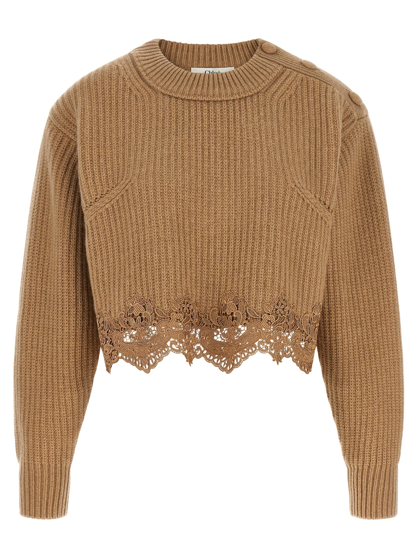 Chloé Women Cropped Lace Sweater CHLOE