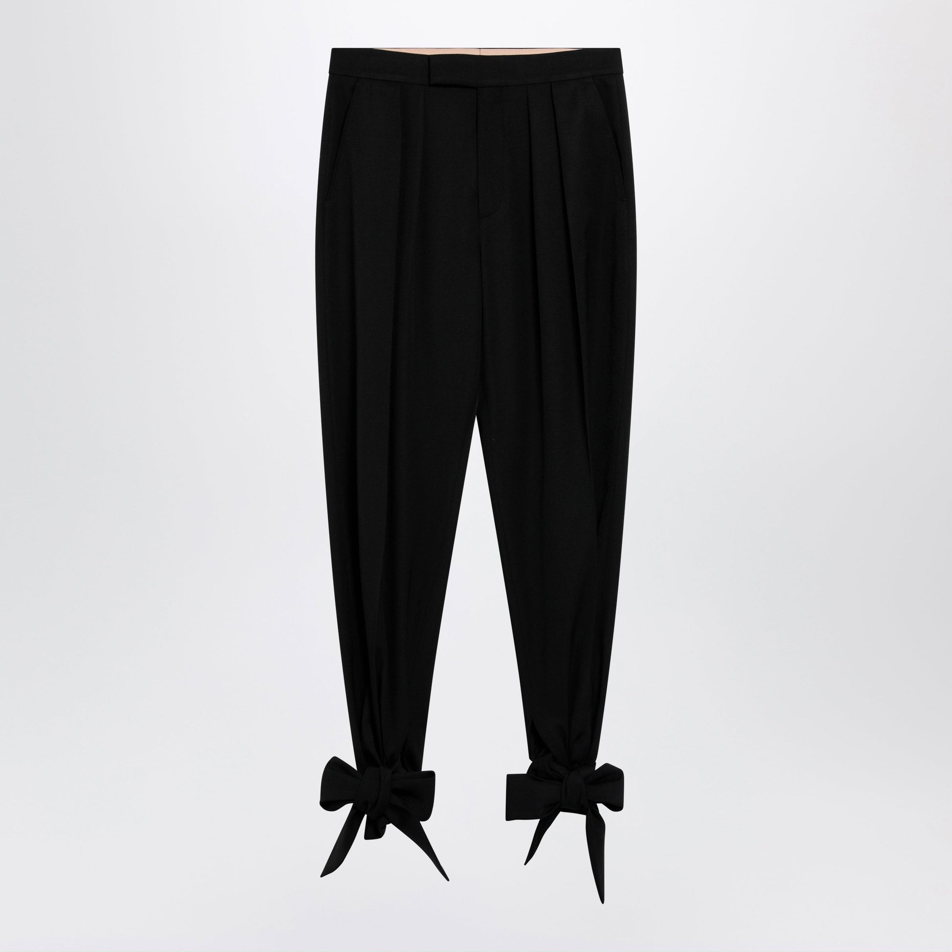 Chloe Black Pleated Fluid Crãªpe De Chine Trousers Women CHLOE