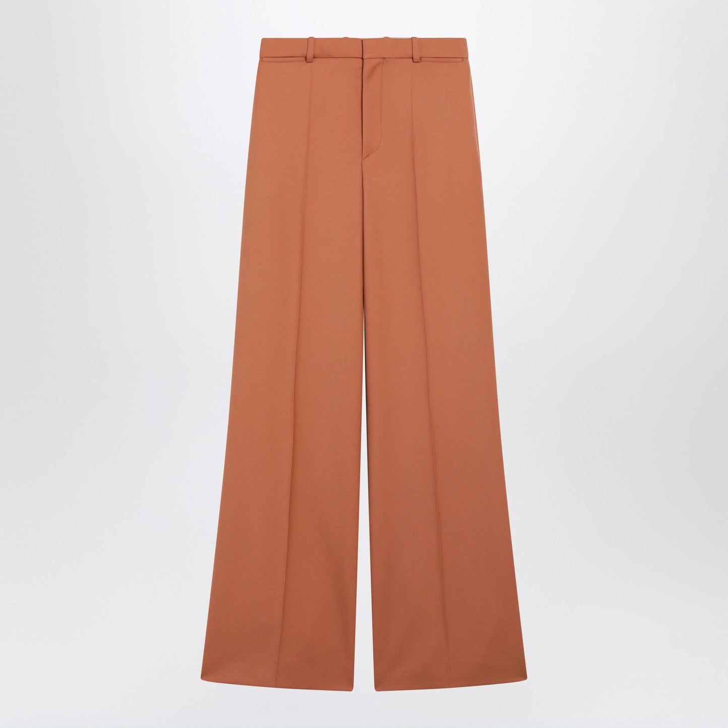 Chloe Burnt Brown Flared Wool Trousers Women CHLOE