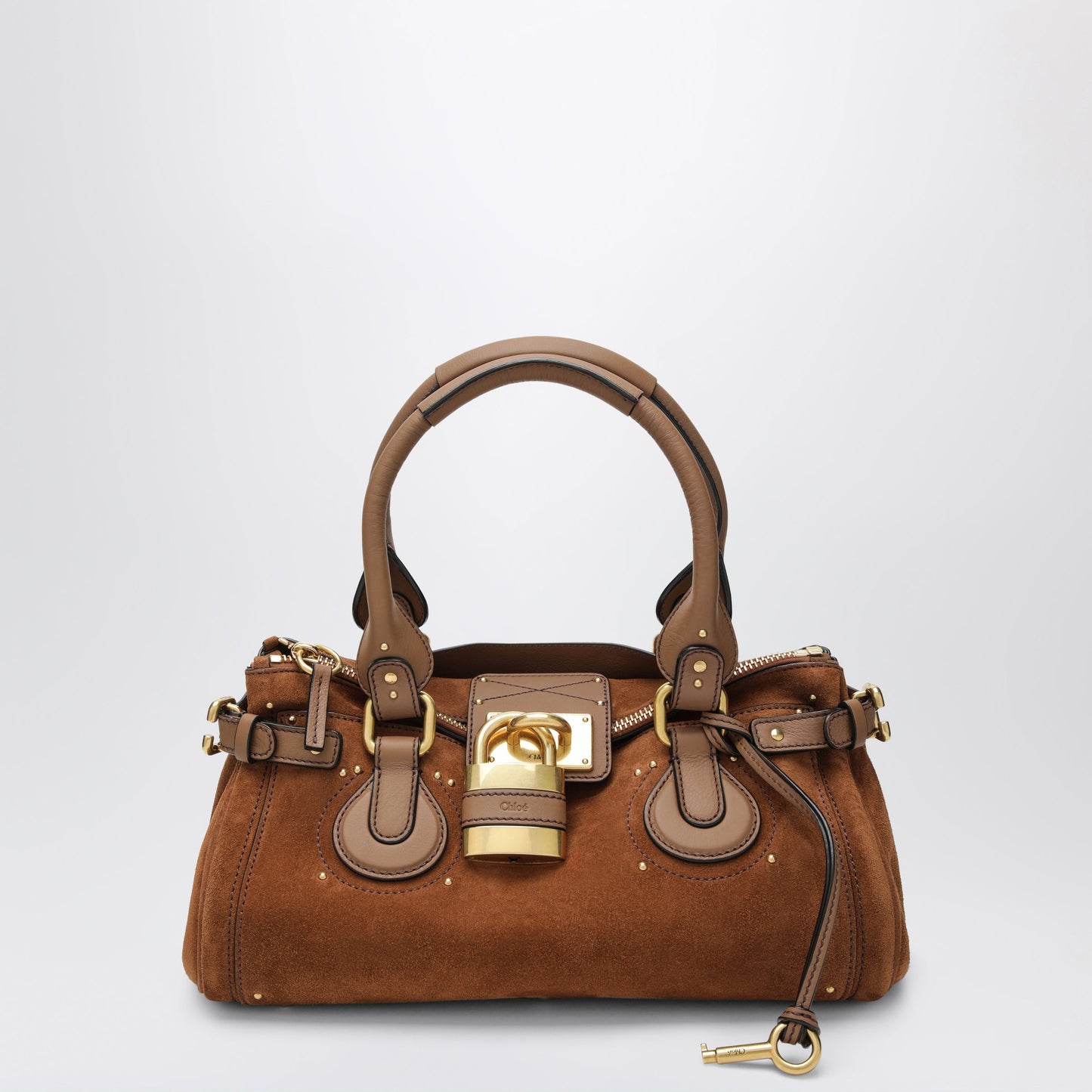 Chloe Paddington Suede Calf Leather Bag In Vintage Brown Women CHLOE