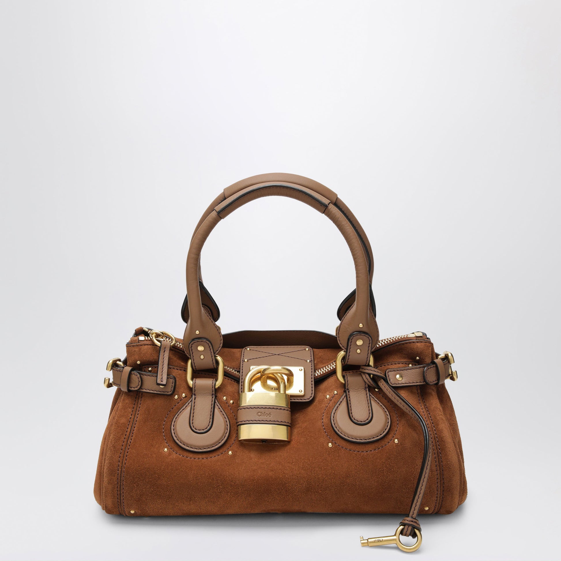 Chloe Paddington Suede Calf Leather Bag In Vintage Brown Women CHLOE