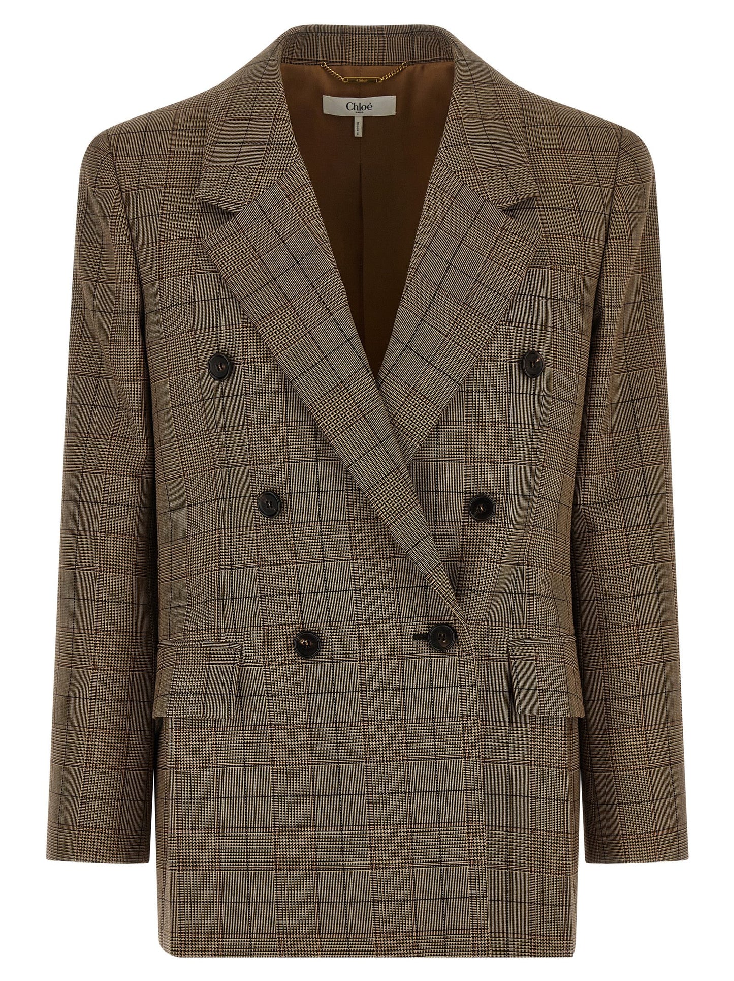 Chloé Women Check Double-Breasted Blazer CHLOE