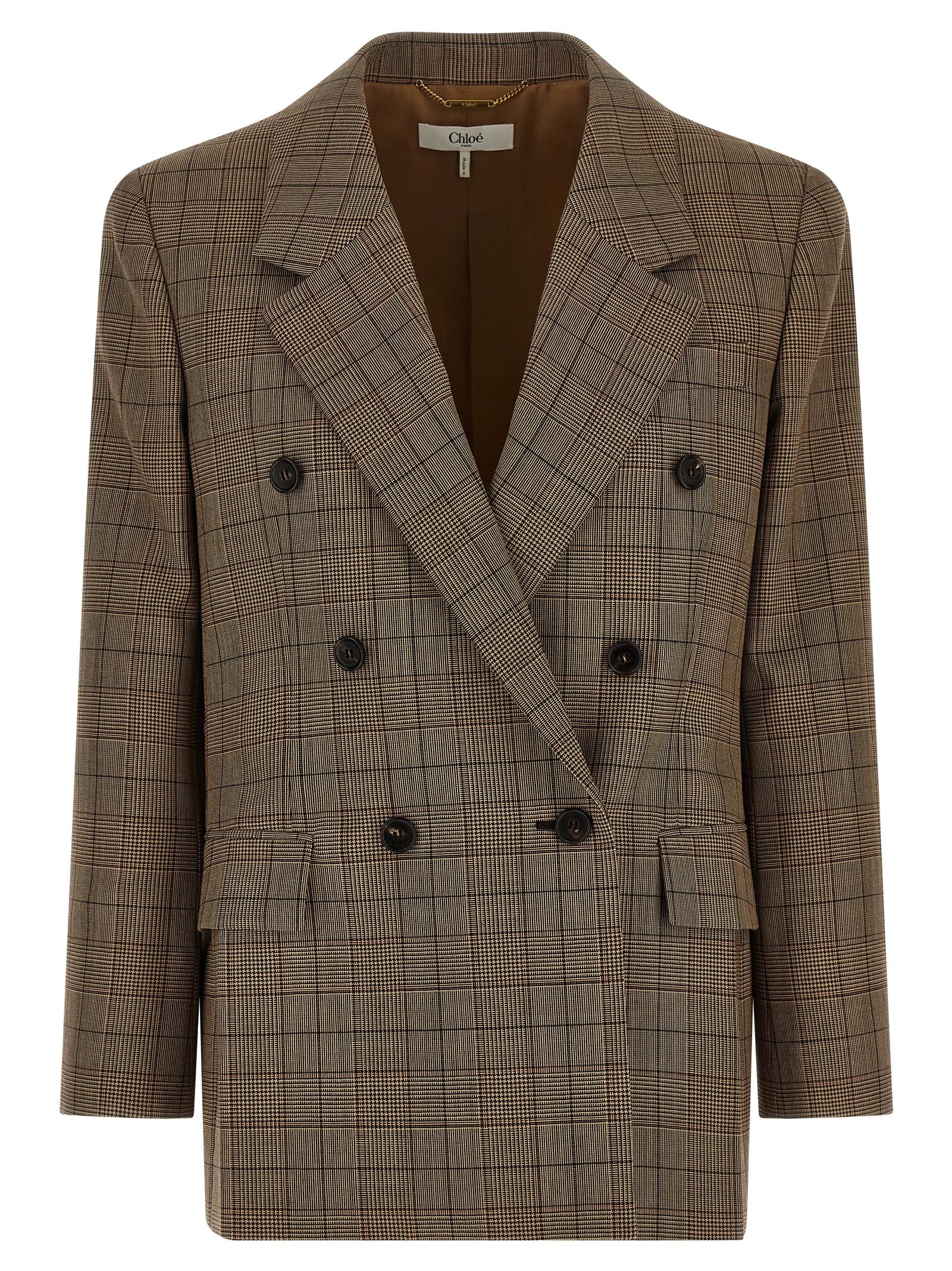 Chloé Women Check Double-Breasted Blazer CHLOE