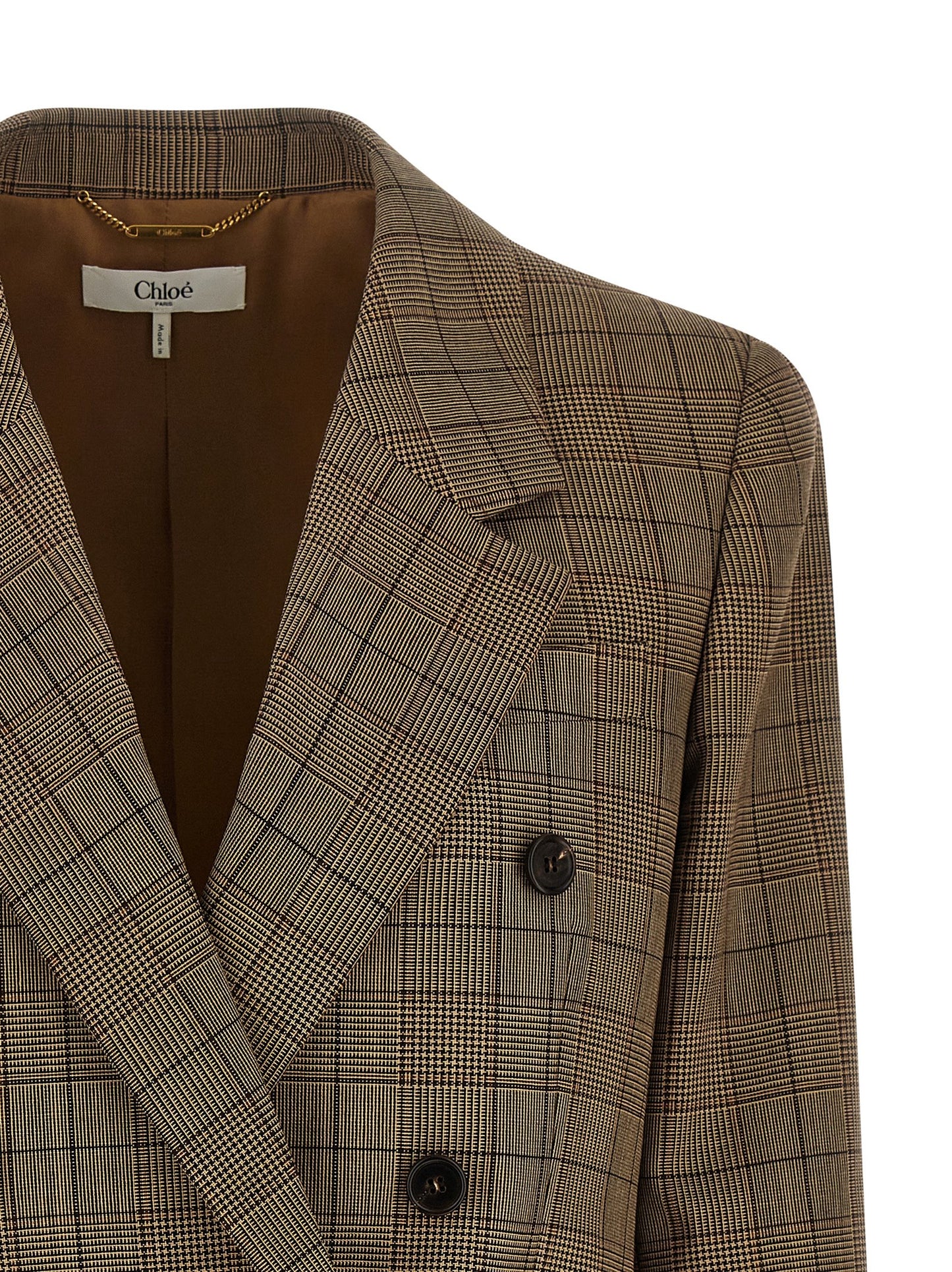 Chloé Women Check Double-Breasted Blazer CHLOE