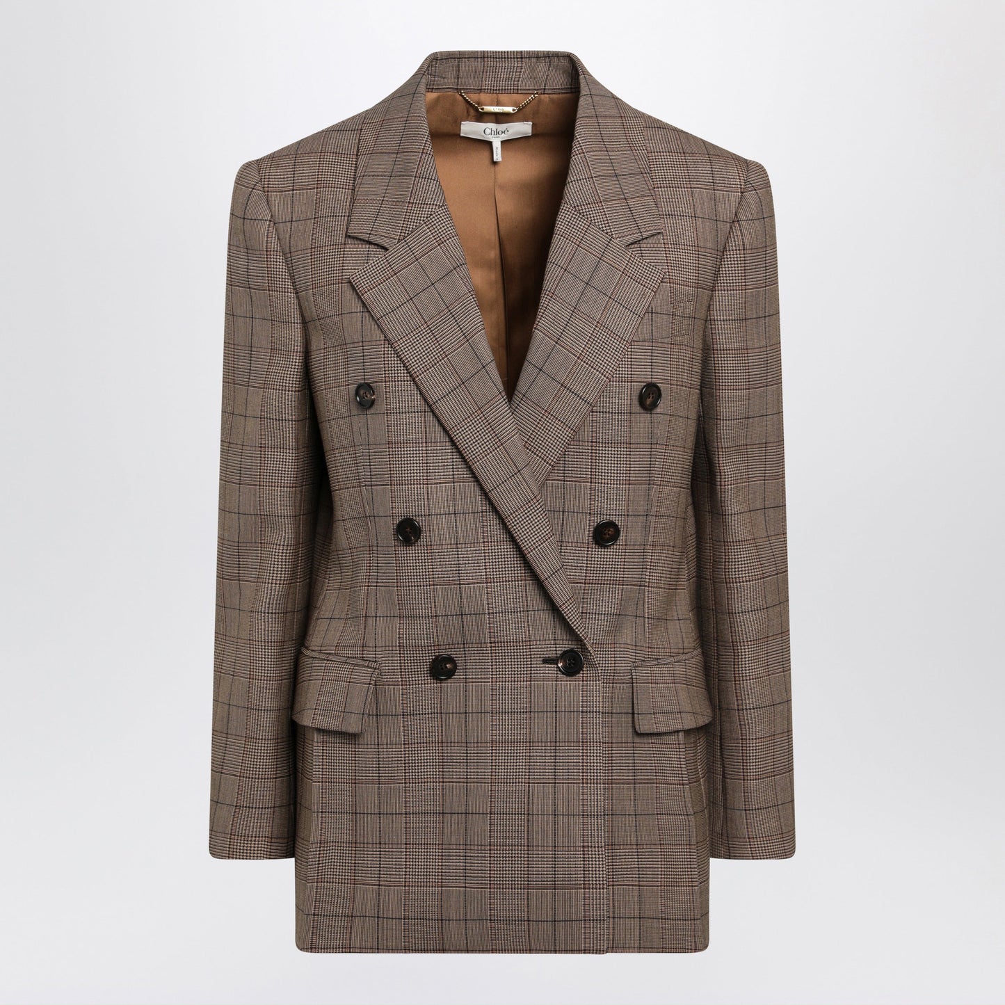 Chloe Brown Prince Of Wales Double-Breasted Jacket Women CHLOE