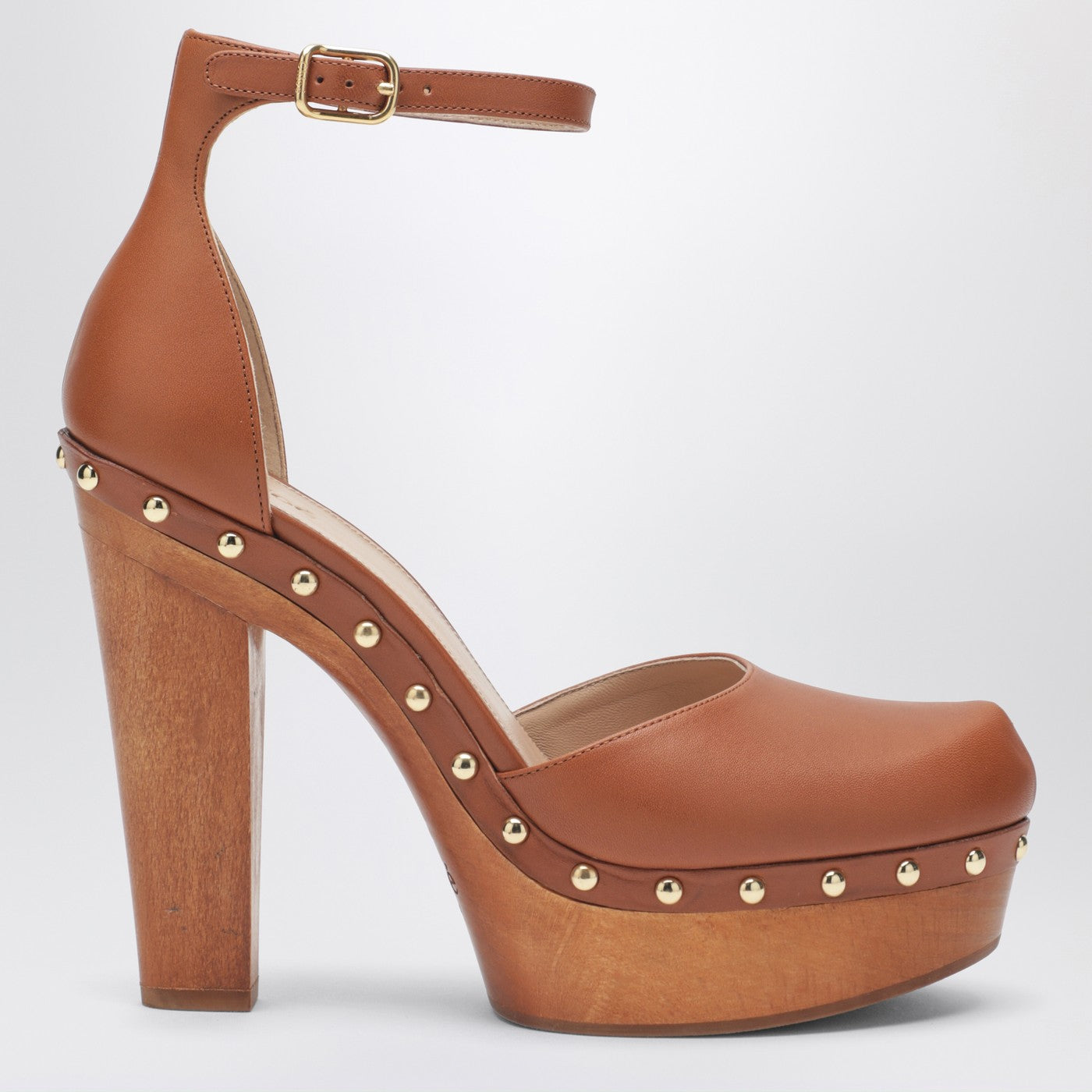 Chloe Brown Platform Pumps With Studs Women CHLOE