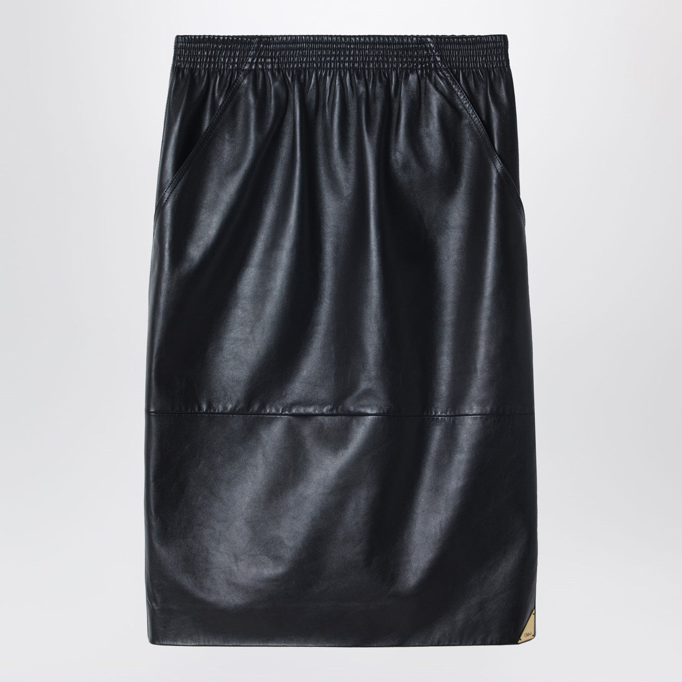 Chloe Black Pencil Skirt In Plonge Nappa Leather Women CHLOE