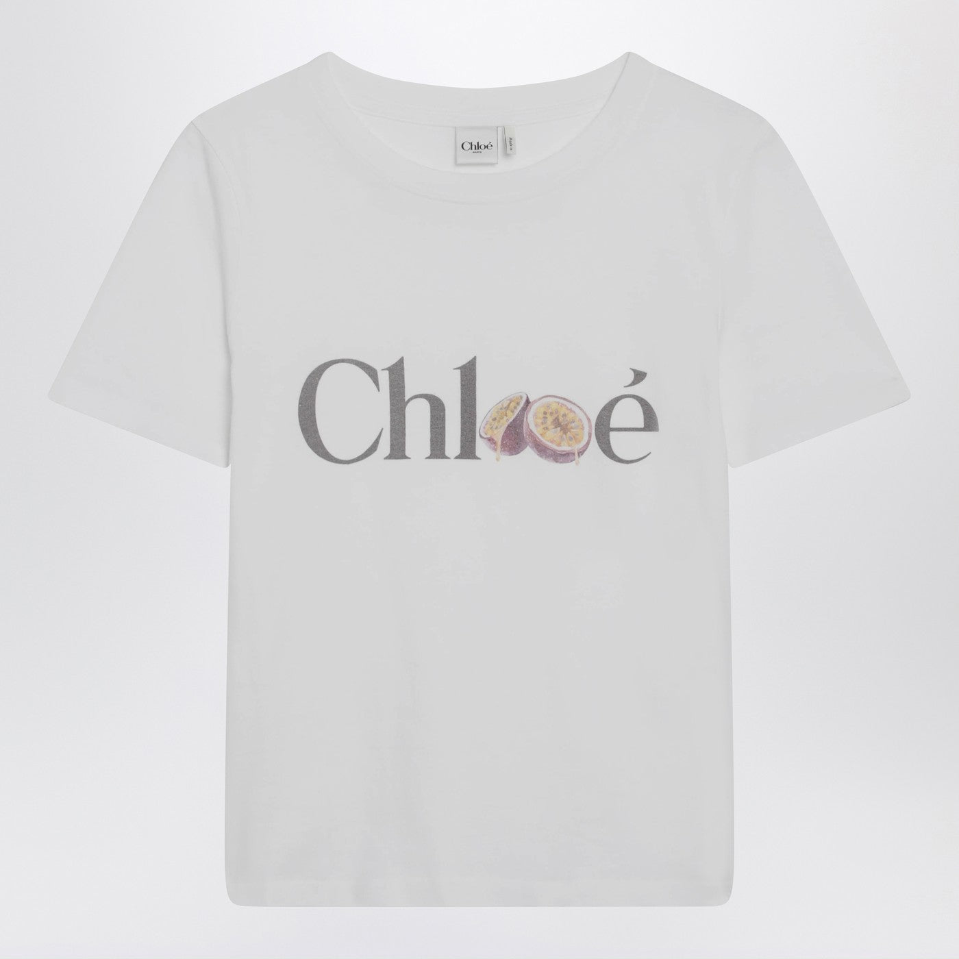 Chloe White T-Shirt With Logo Print Women CHLOE