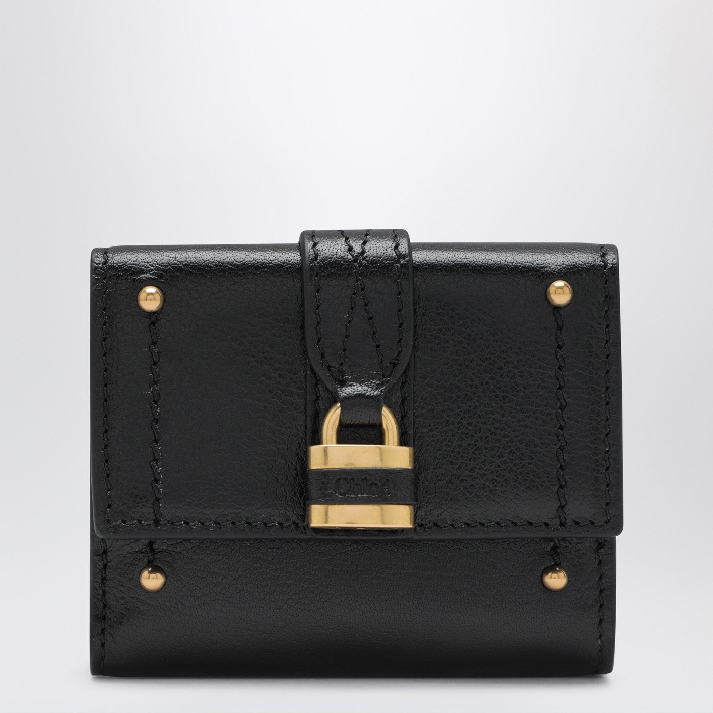 Chloe Mini Black Paddington Trifold Leather Wallet Women CHLOE