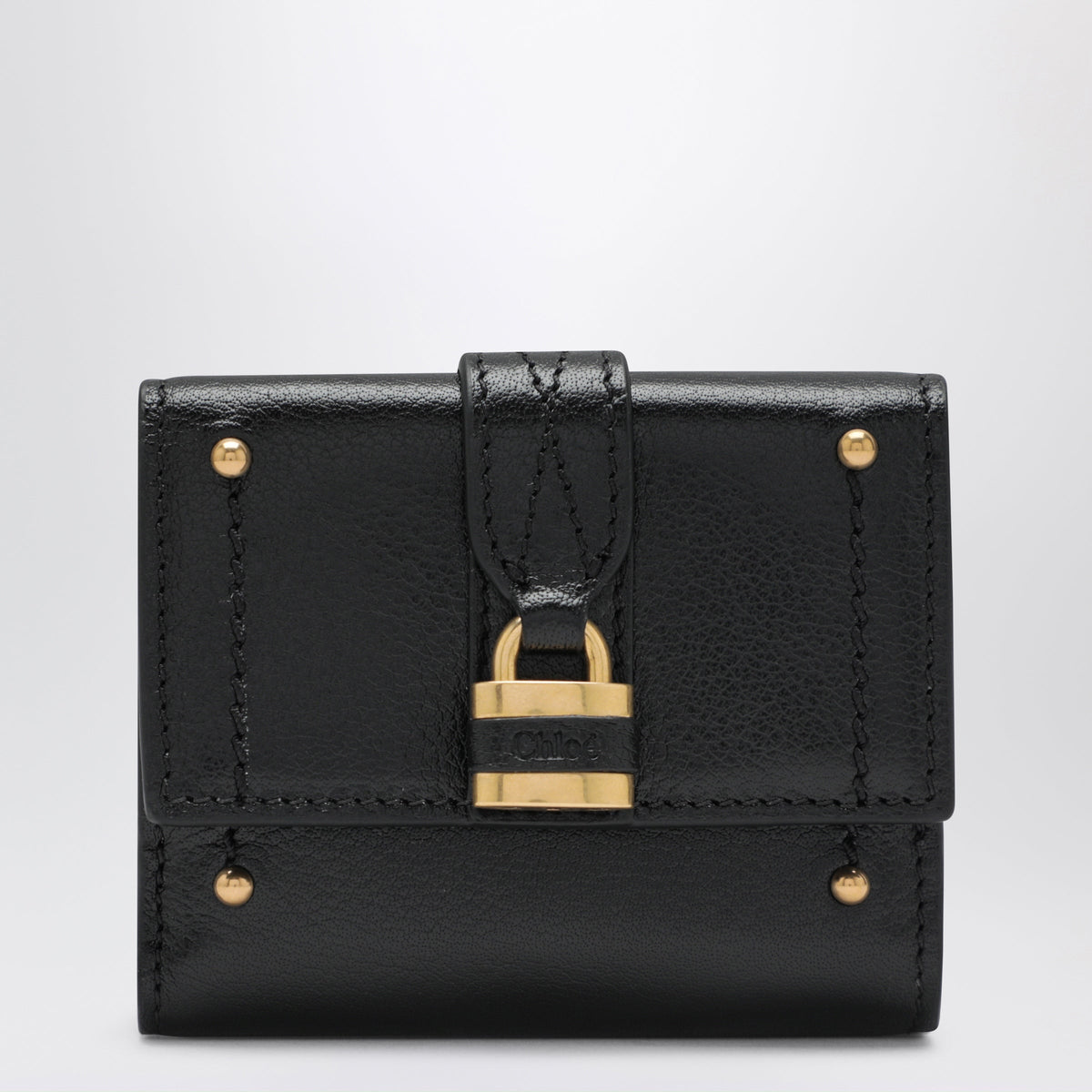Chloe Mini Black Paddington Trifold Leather Wallet Women CHLOE