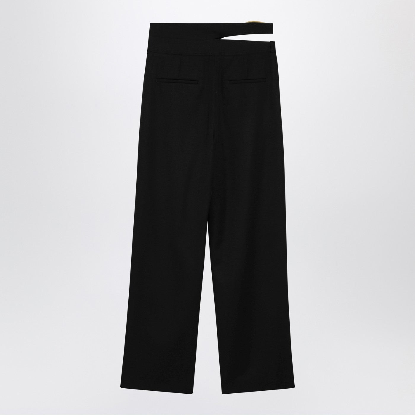 Chloe Black Trousers With Double Belt And Gold Buckles Women CHLOE