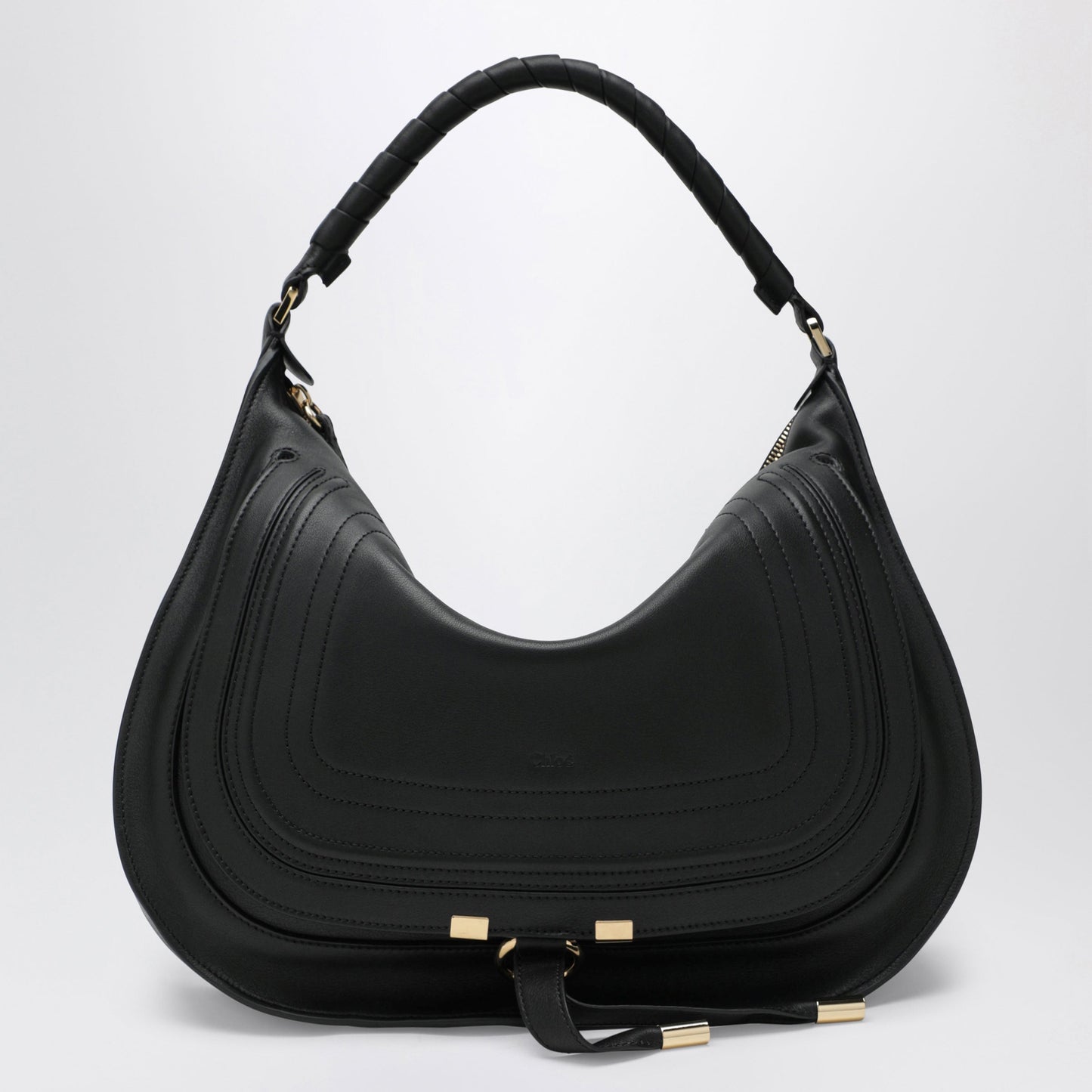 Chloe Black Leather Marcie Shoulder Bag Women CHLOE