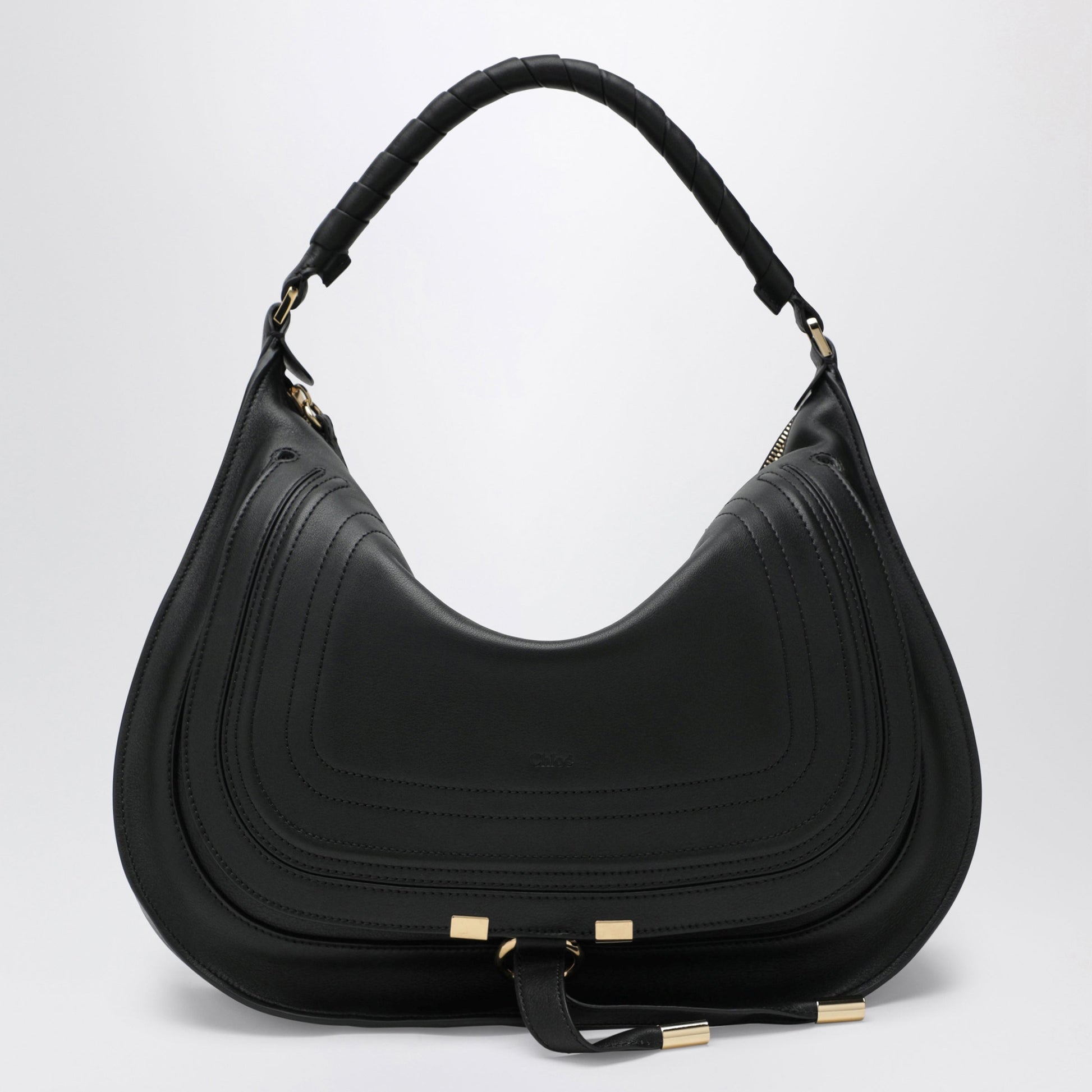 Chloe Black Leather Marcie Shoulder Bag Women CHLOE