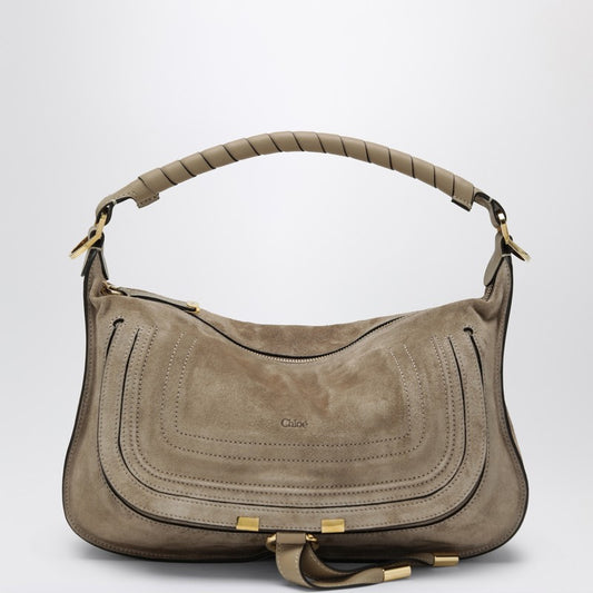 Chloé Marcie Small Bag In Light Brown Suede Women