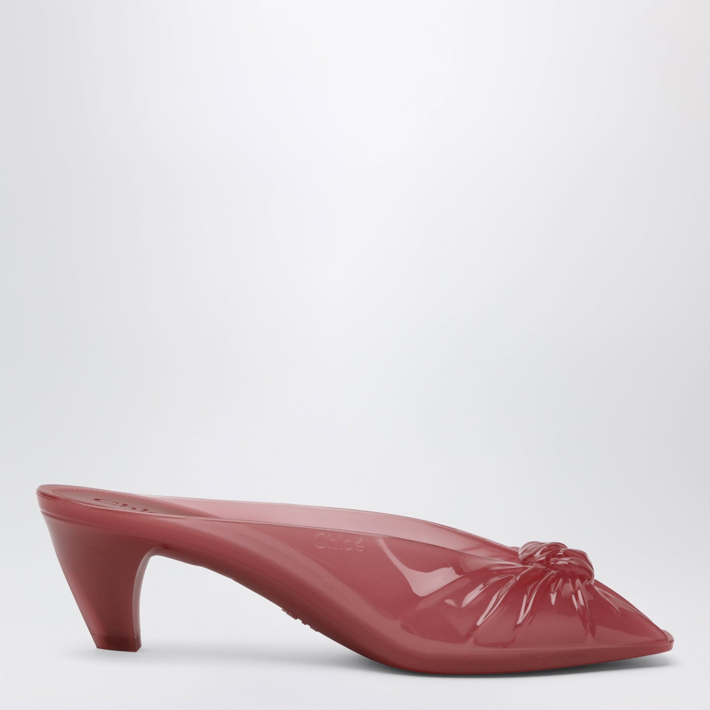 Chloe Pink Transparent Tpu Jelly Mules With Bow Women CHLOE