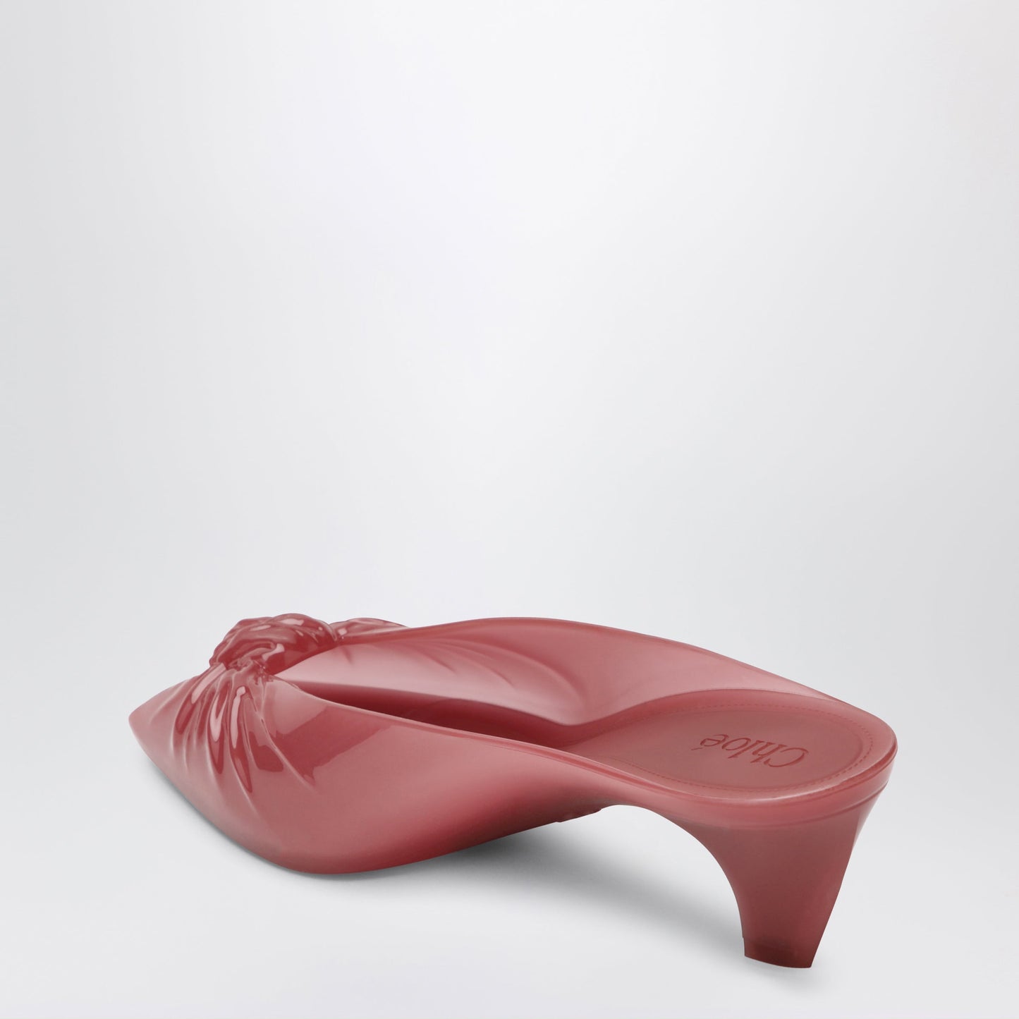 Chloe Pink Transparent Tpu Jelly Mules With Bow Women CHLOE