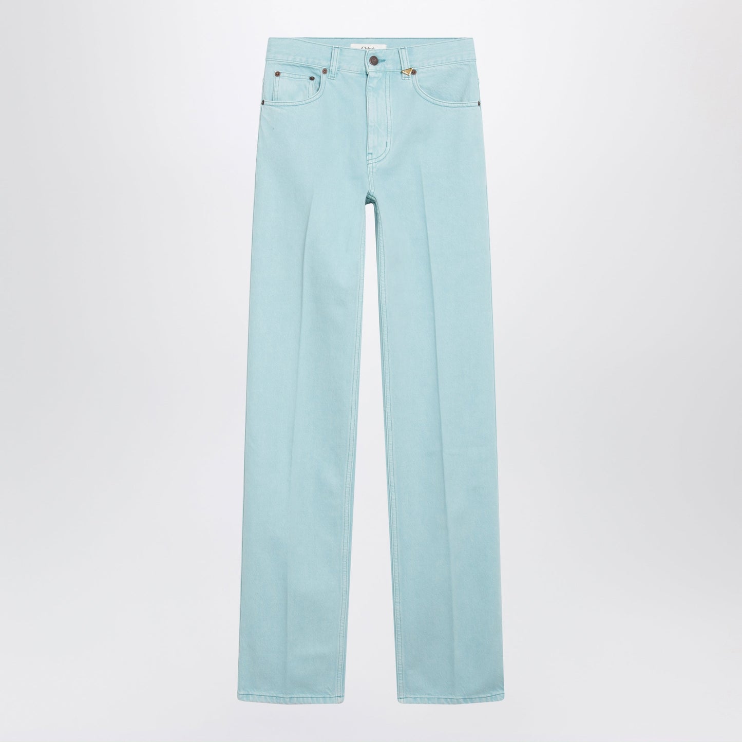 Chloe Straight Jeans In Turquoise Organic Cotton Denim Women CHLOE