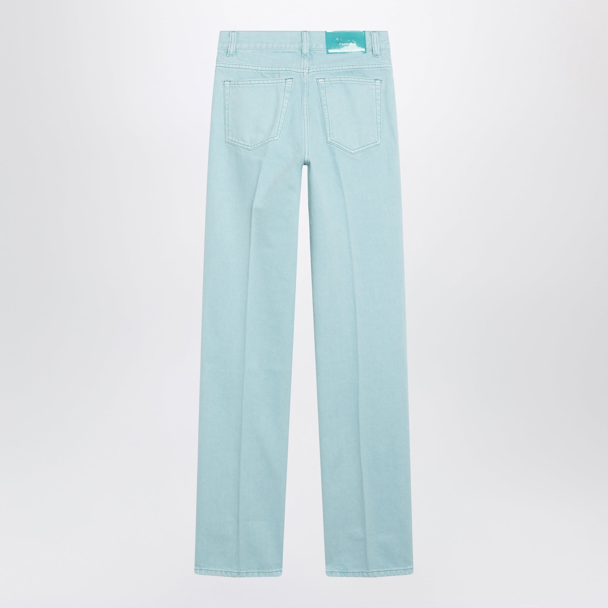 Chloe Straight Jeans In Turquoise Organic Cotton Denim Women CHLOE