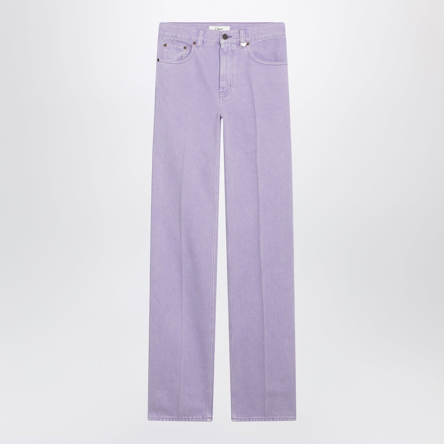 Chloe Straight Jeans In Lavender Organic Cotton Denim Women CHLOE