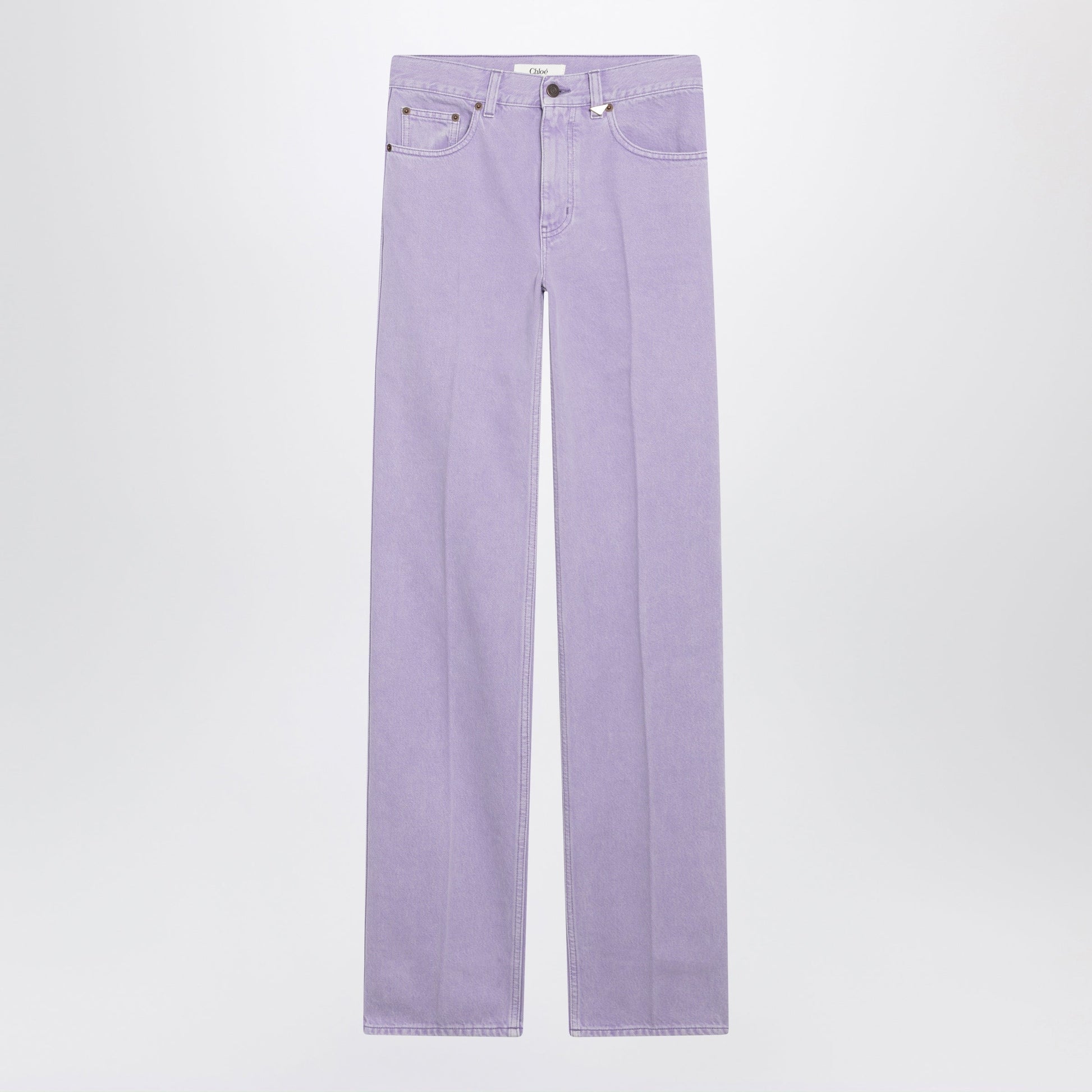 Chloe Straight Jeans In Lavender Organic Cotton Denim Women CHLOE