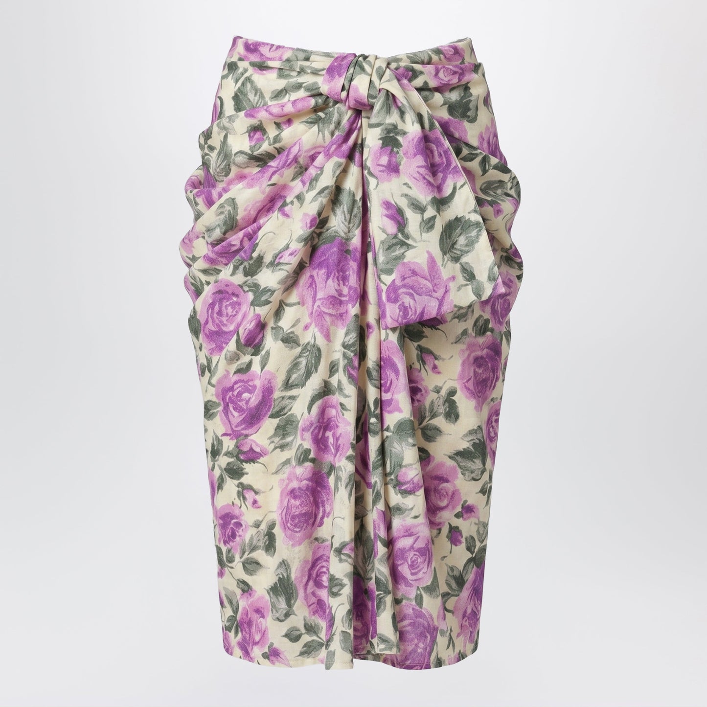 Chloe Midi Silk Skirt With Multicolour Floral Print Women CHLOE