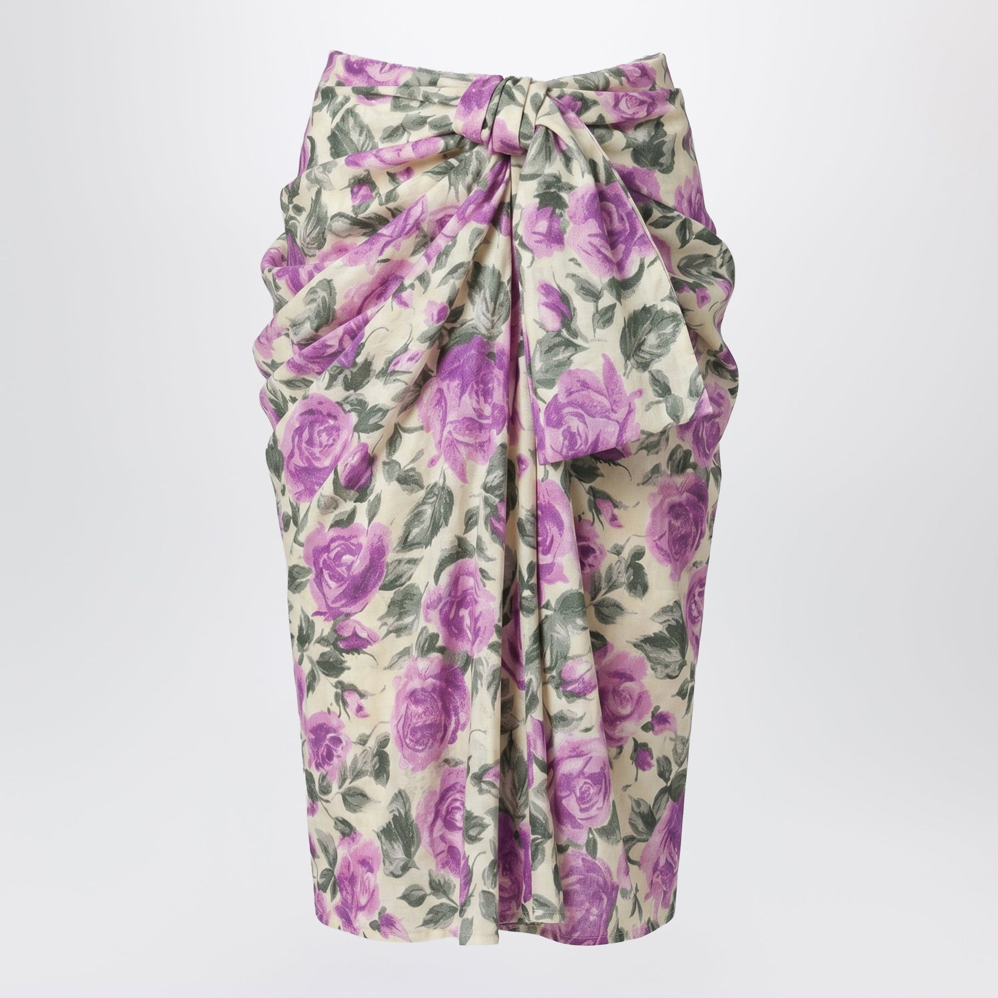 Chloe Midi Silk Skirt With Multicolour Floral Print Women CHLOE