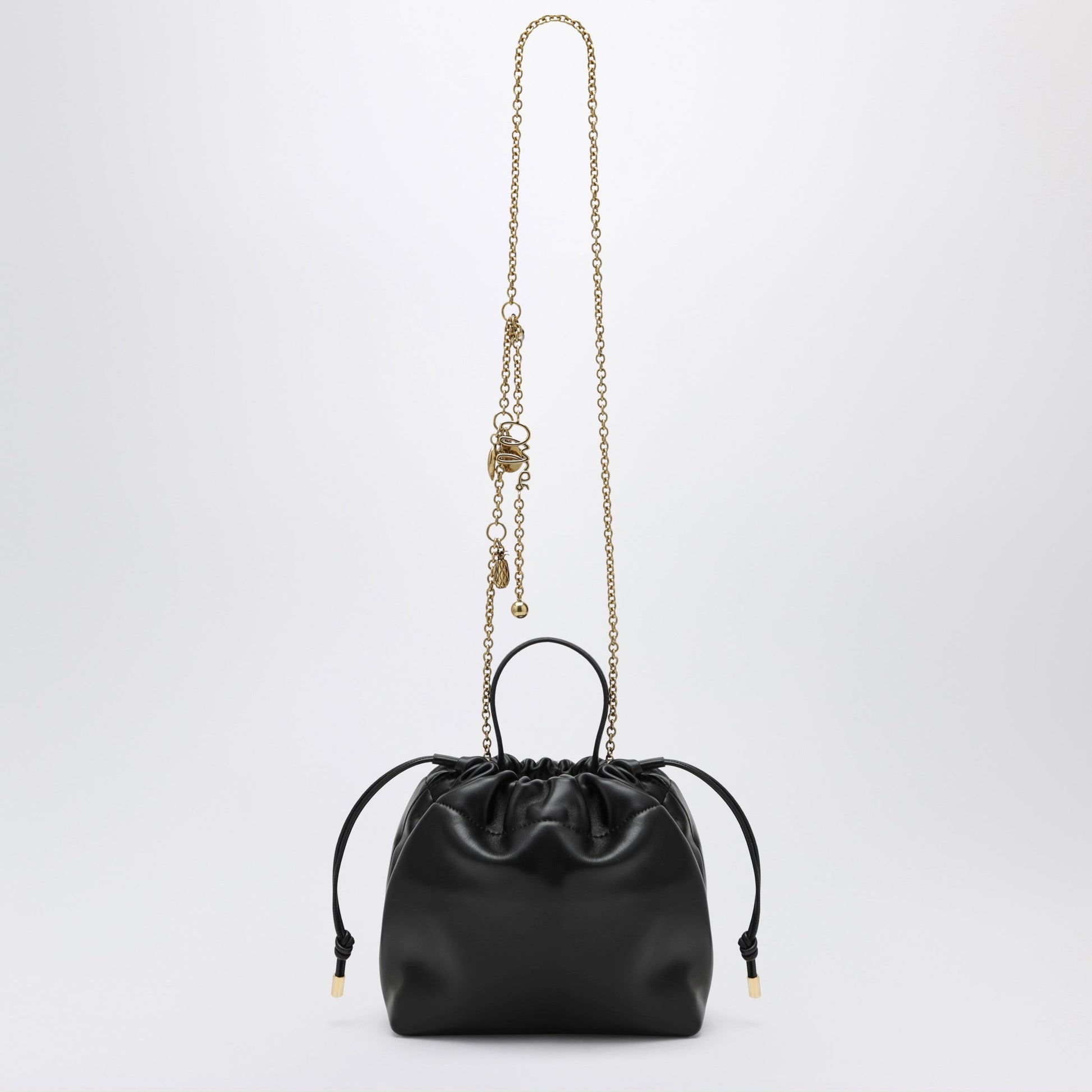 Chloe Small Icons Shoulder Bag With Chain In Lambskin Black Women CHLOE
